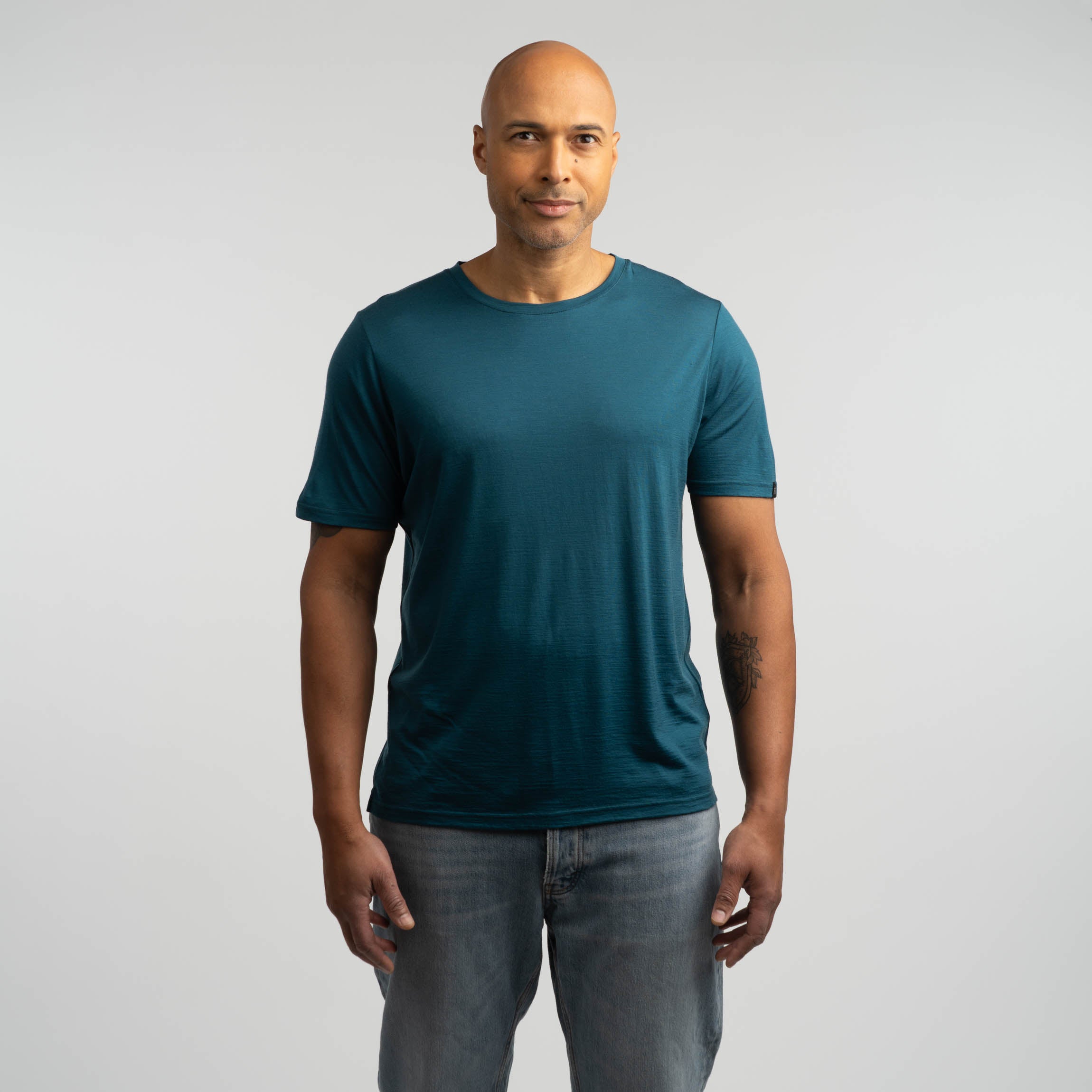 T-shirt Liam en mérinos M - bleu-vert