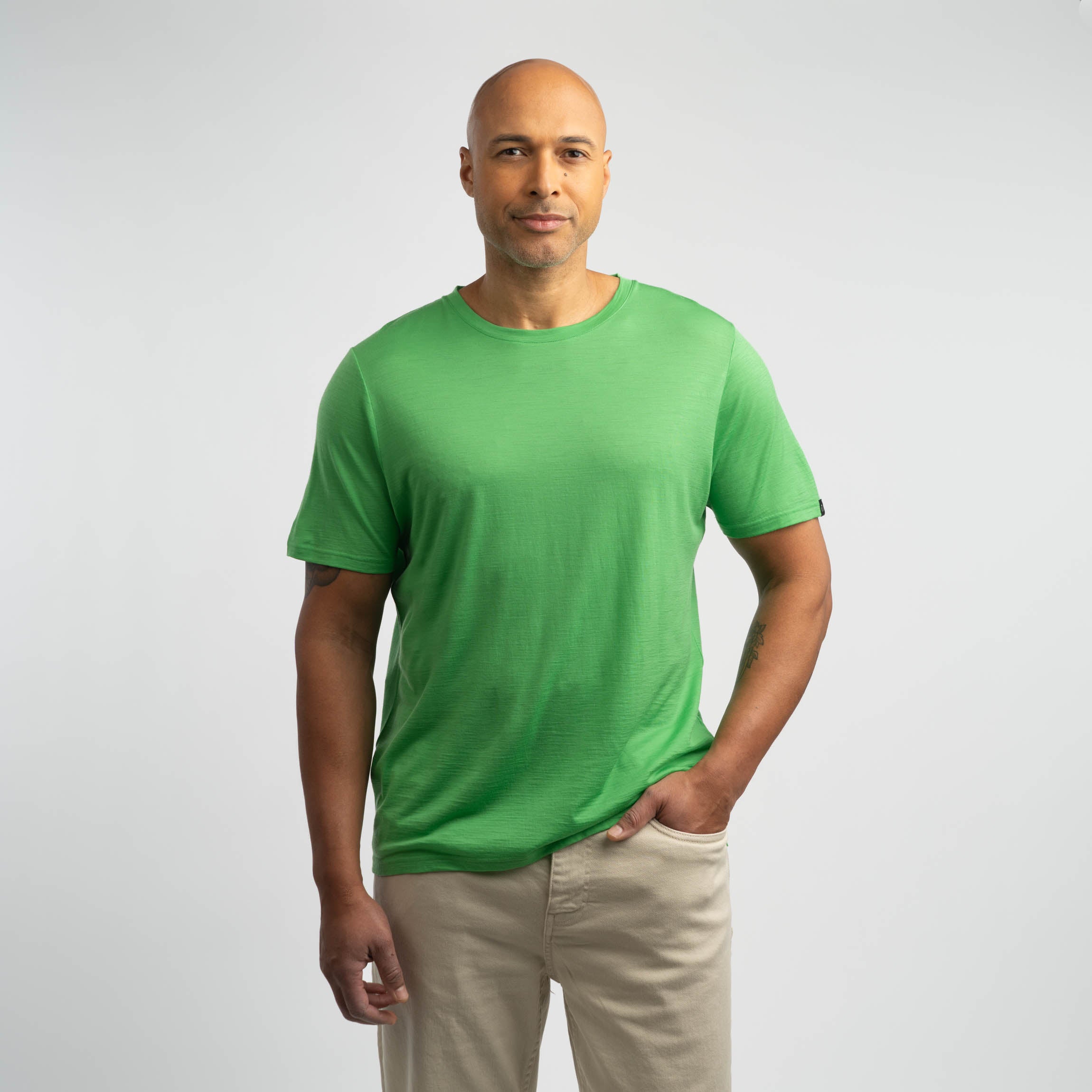 T-shirt Liam en mérinos M - vert herbe