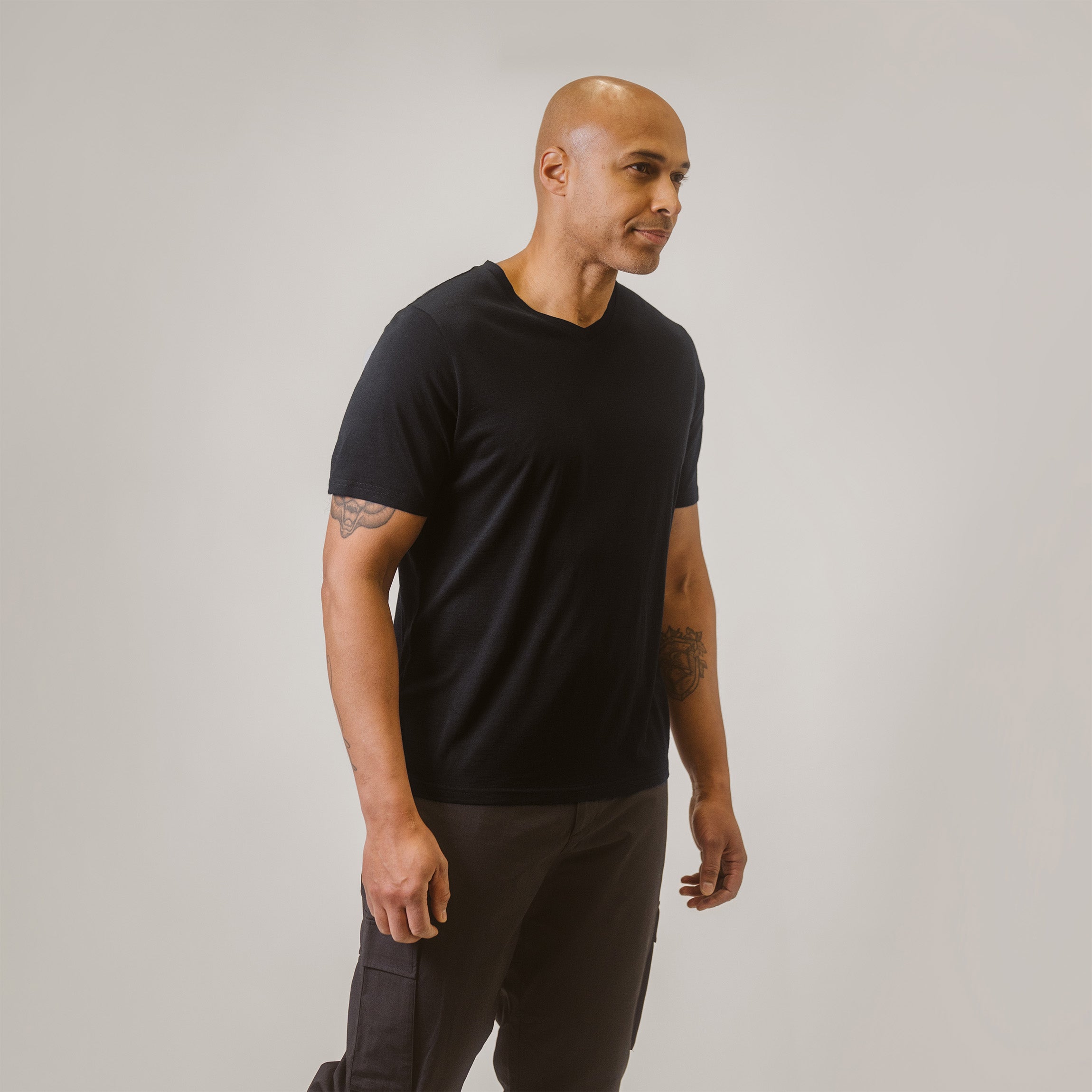 T-shirt Leon en mérinos M - noir