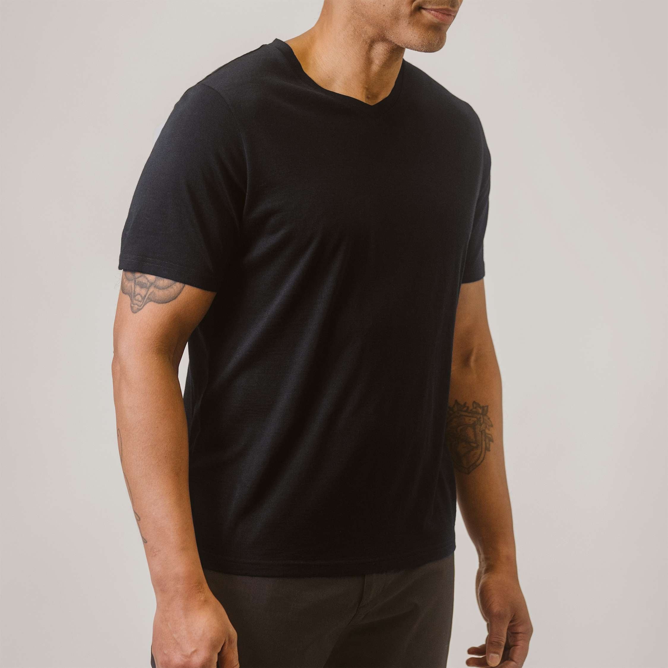 T-shirt Leon en mérinos M - noir