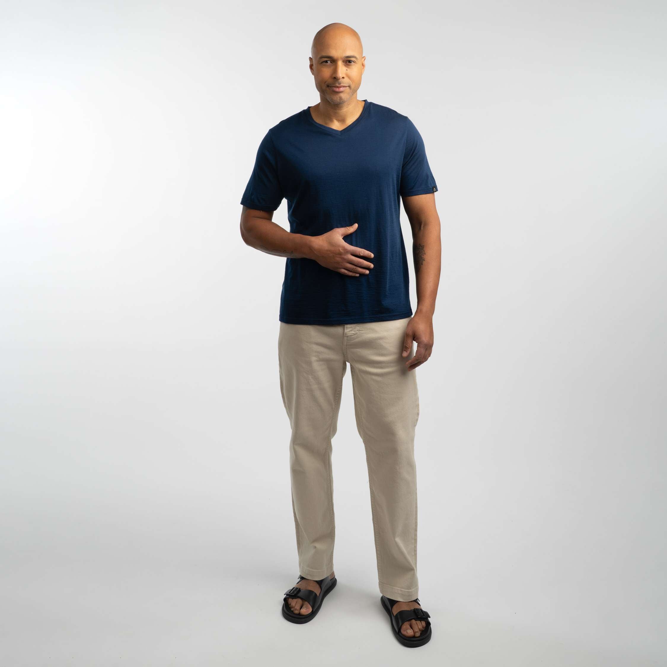 T-shirt Leon en mérinos M - myrtille foncé