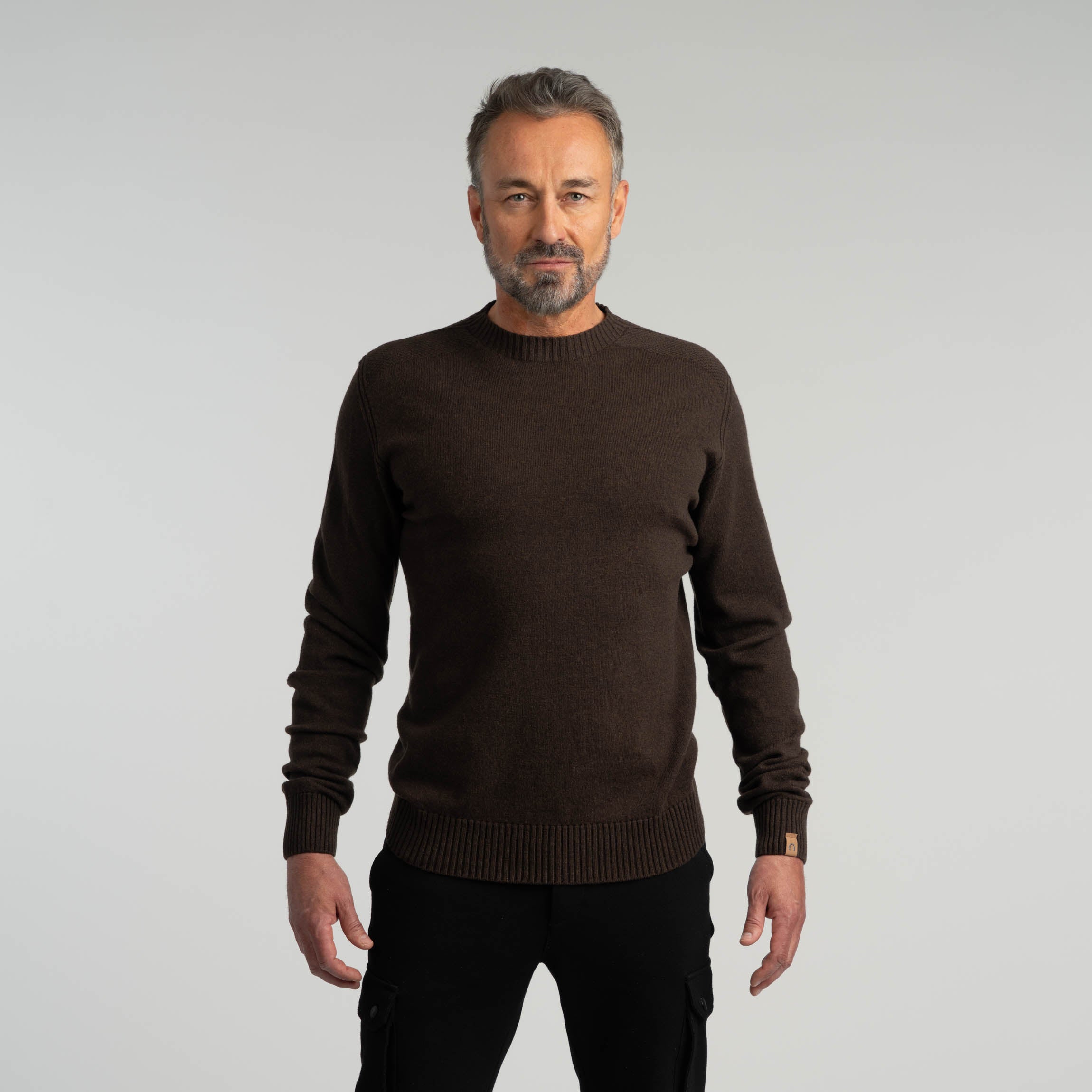 Pull en maille en mérinos Kuru M - café