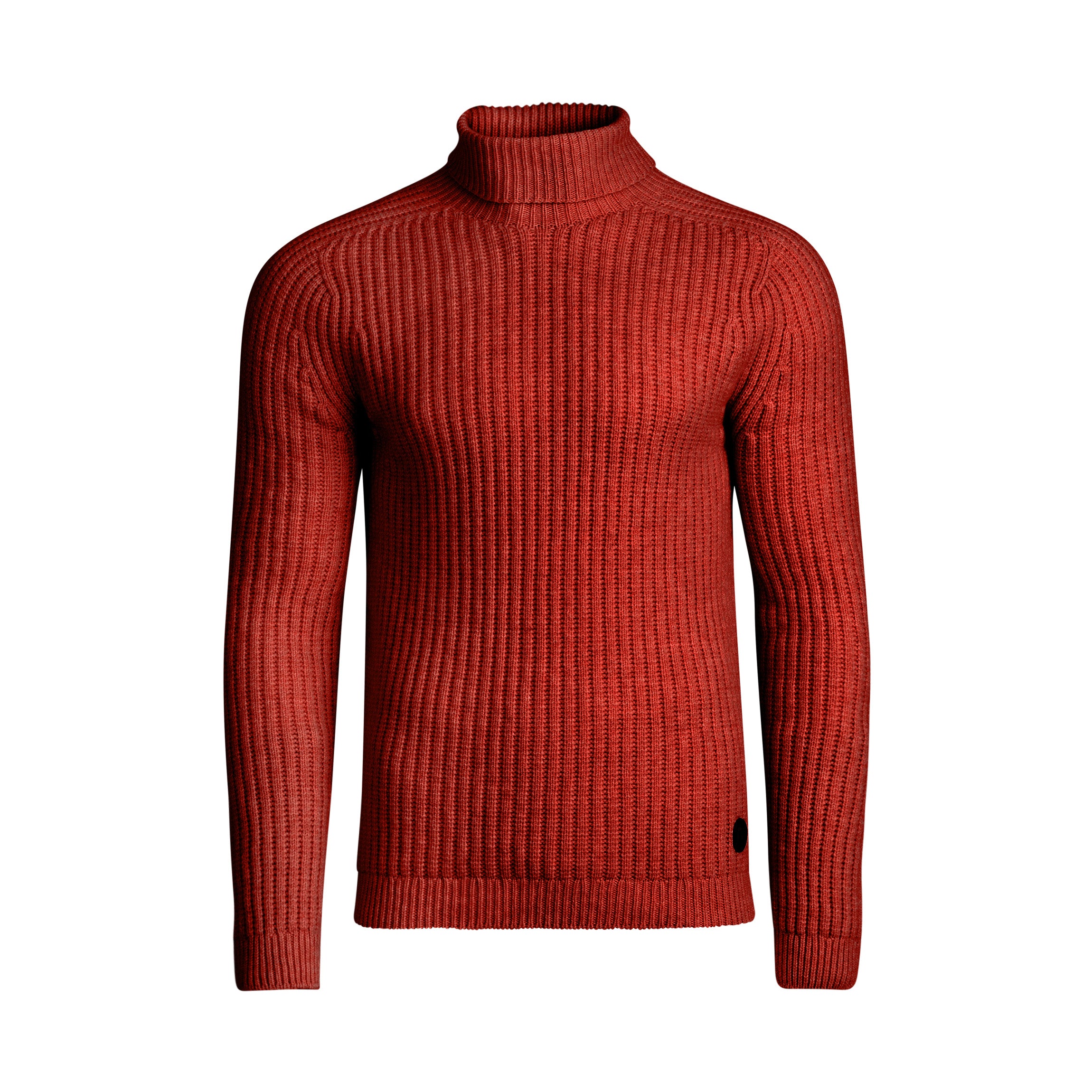 Hehku miesten merino poolopaita - terrakotta