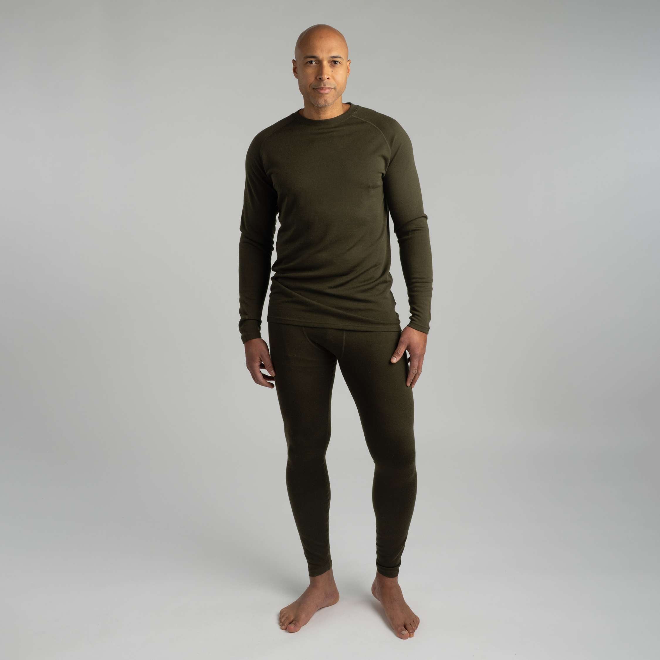 Sensitive Pantalon en laine mérinos 225 couche de base M - olive foncé