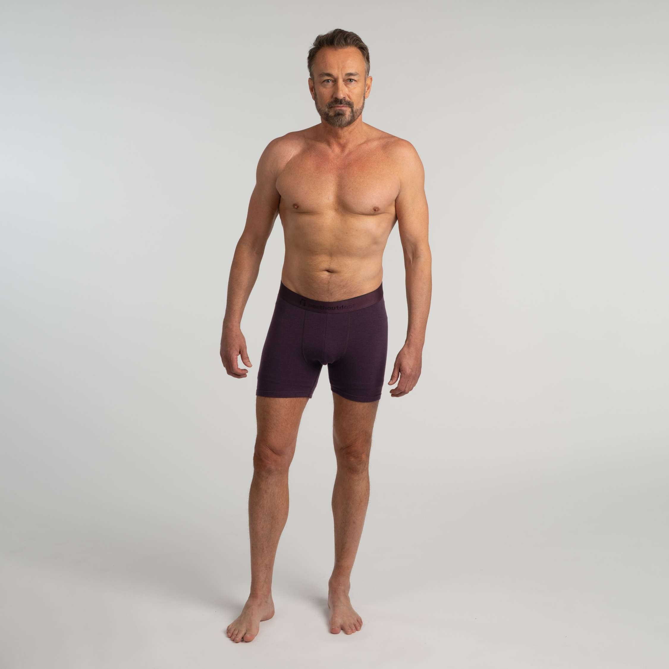 Noel boxers en laine mérinos M - aubergine