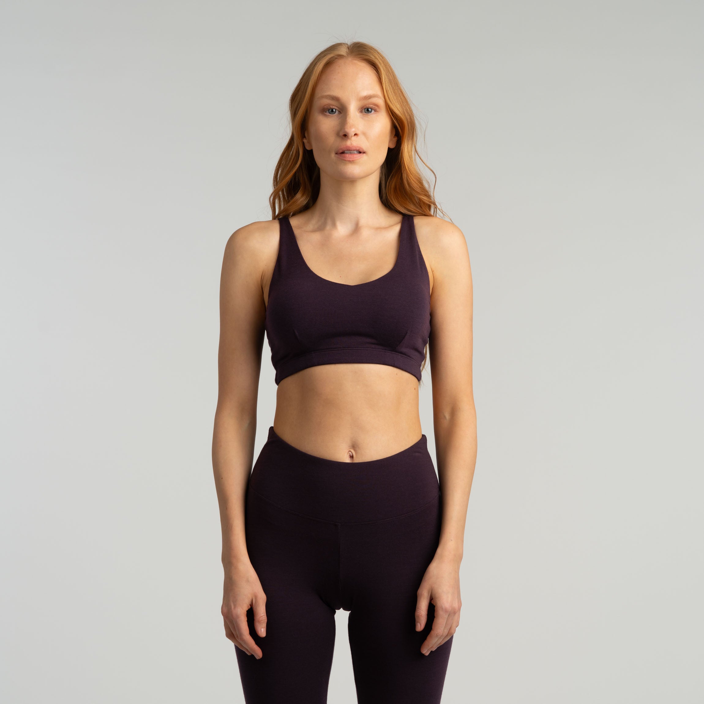 Mona merino bralette top W - eggplant