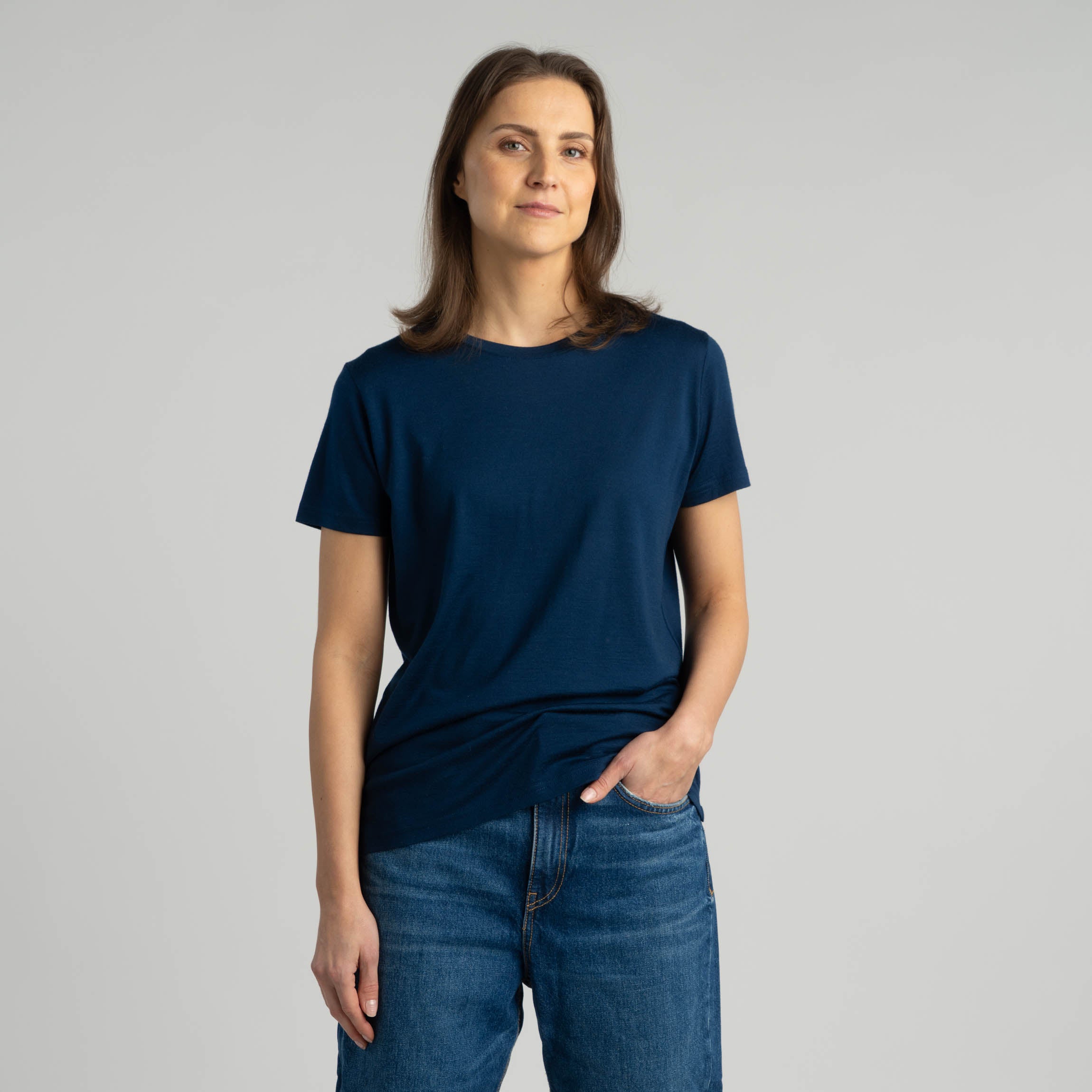 Lisa merinoull T-shirt W - blåbär