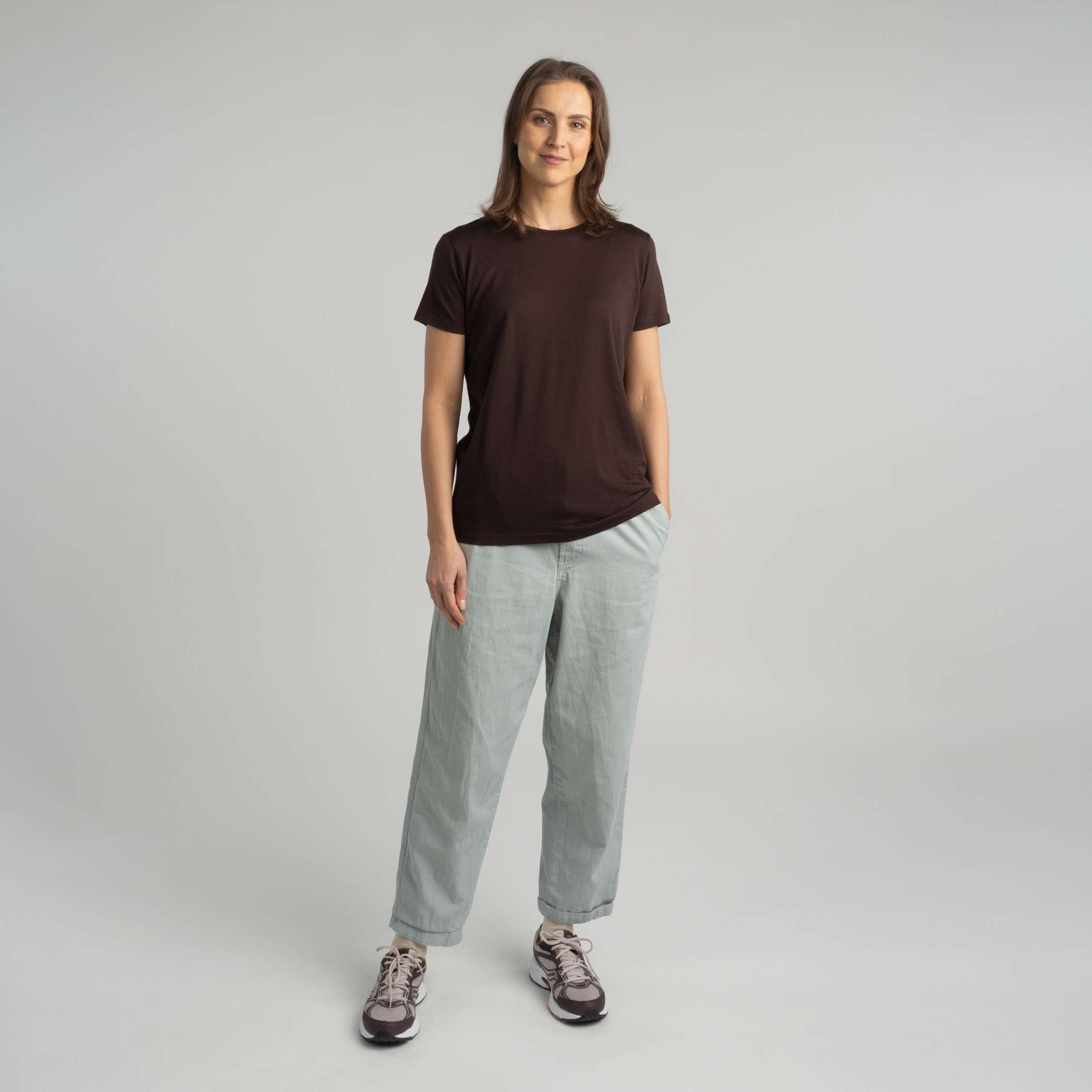 T-shirt en mérinos Lisa W - chocolat