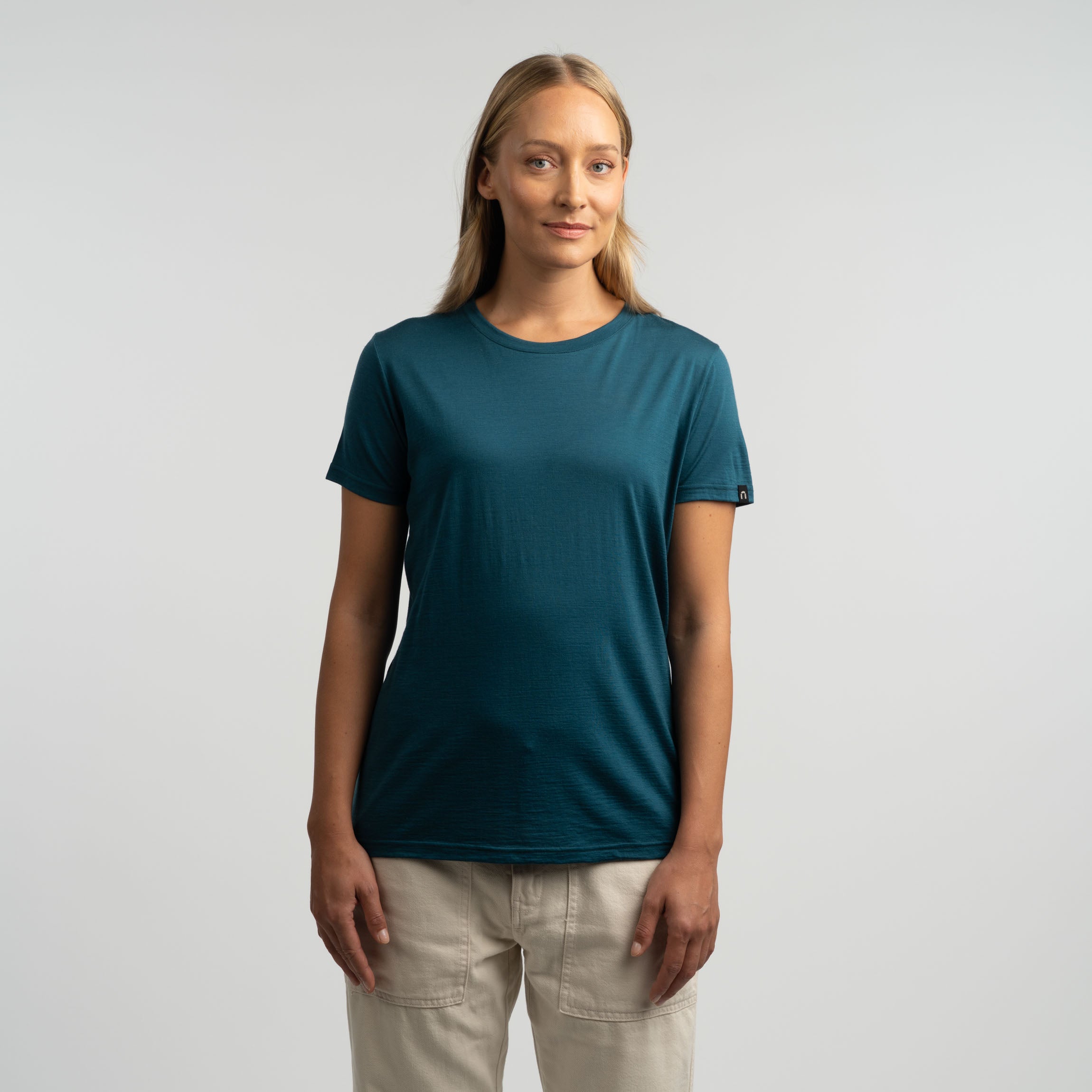 Lisa T-shirt en mérinos W - bleu-vert