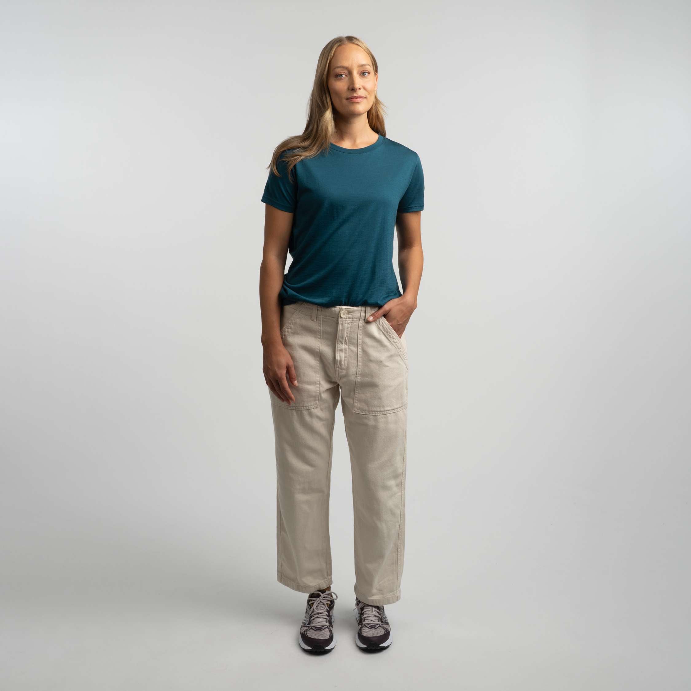 Lisa T-shirt en mérinos W - bleu-vert