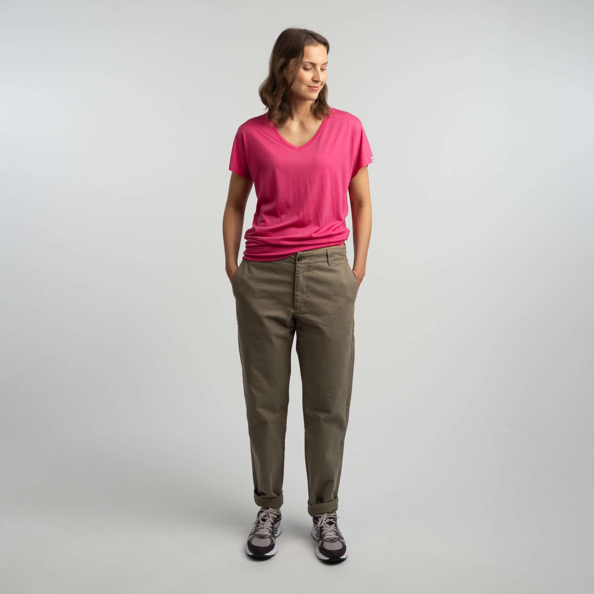 T-shirt Eva en mérinos W - rose