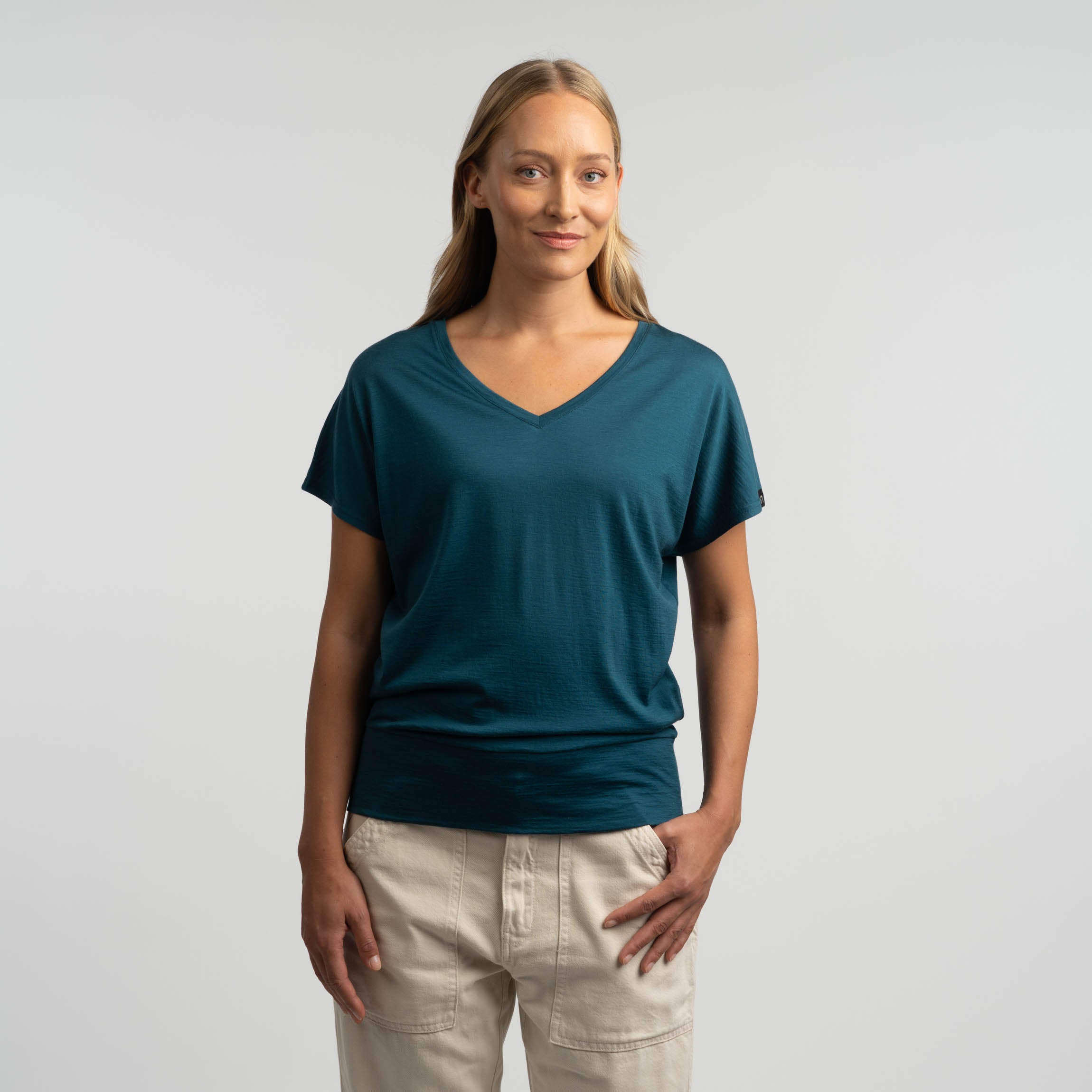 Eva merino T-paita W - sinivihreä
