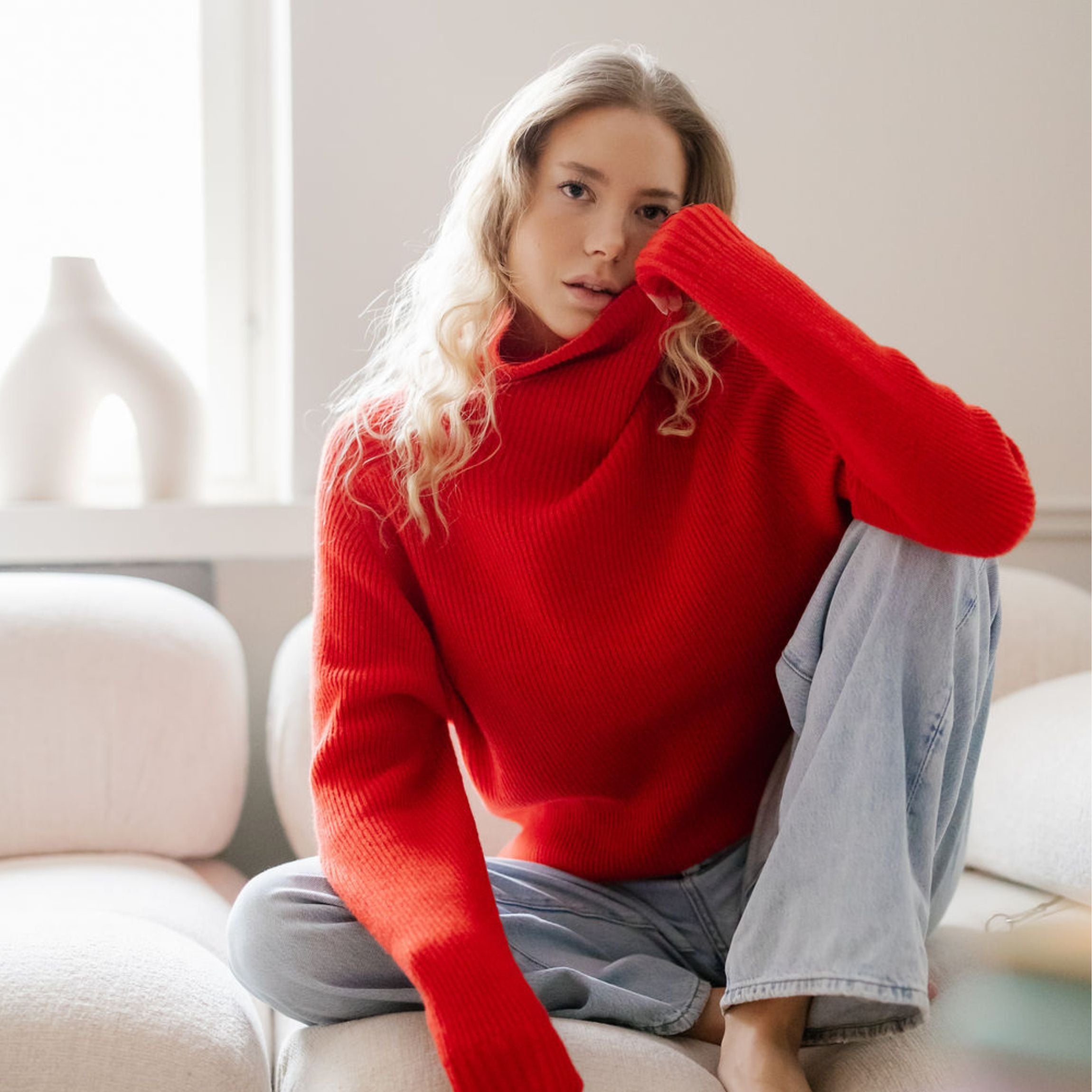 Kieppi naisten merinovillapaita - mansikka