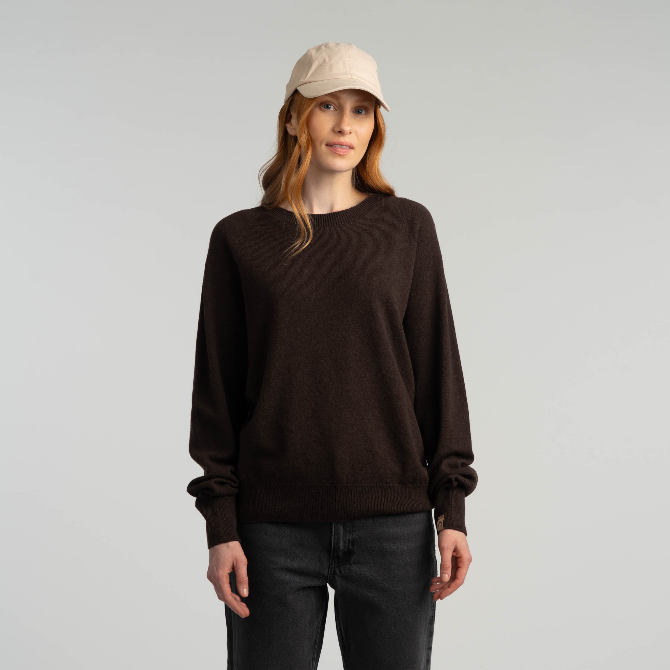 Kide pull en maille en laine mérinos W - café