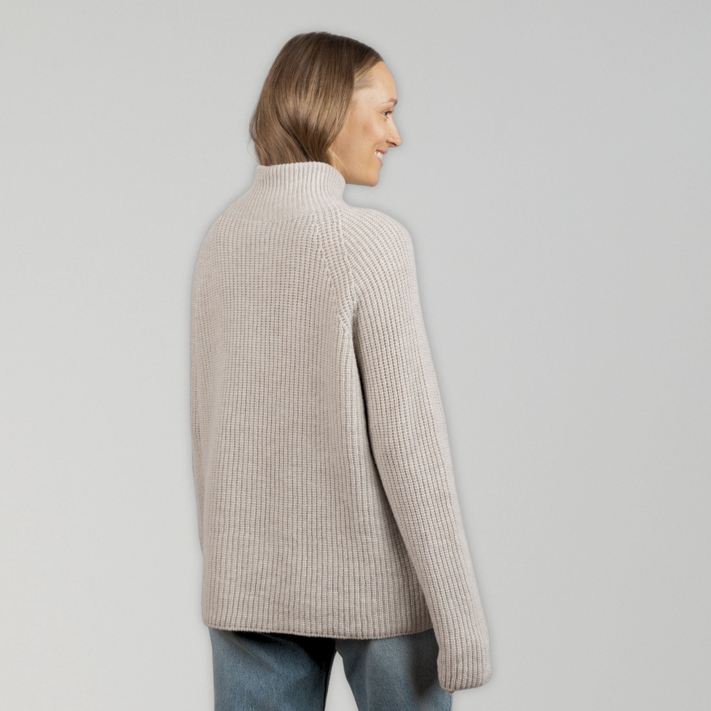 Magnolia Half Zip Merinoneule W - puuronharmaa