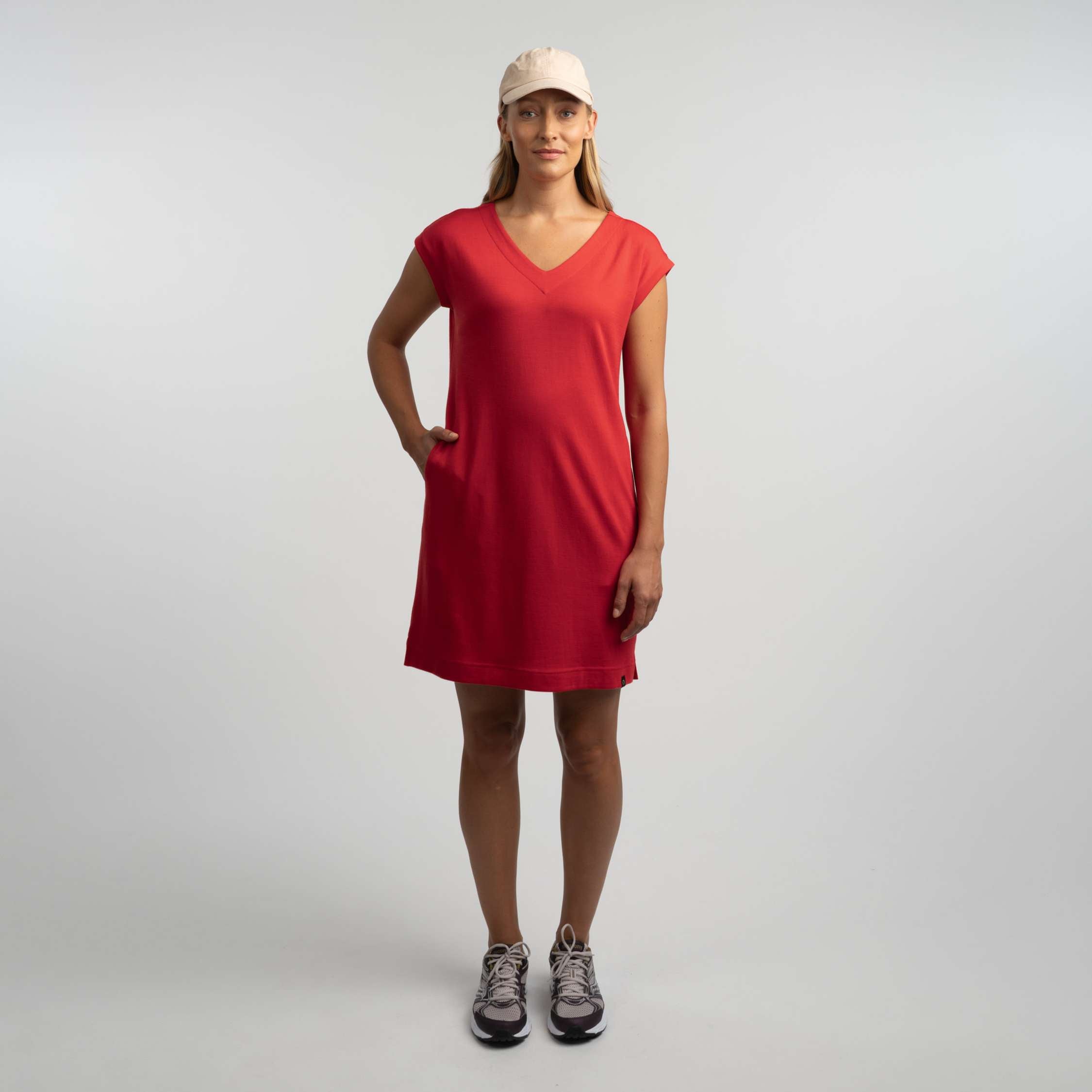 Robe Ros en mérinos W - rouge coquelicot