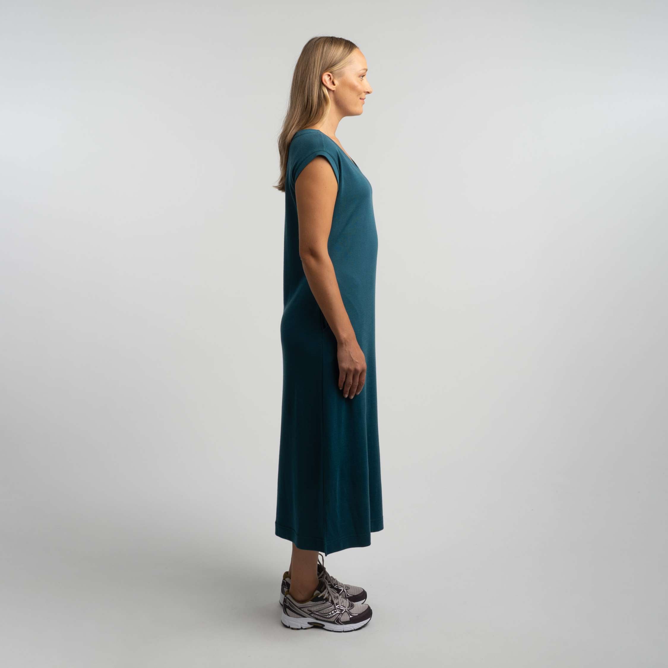 Robe en mérinos Ria W - bleu-vert