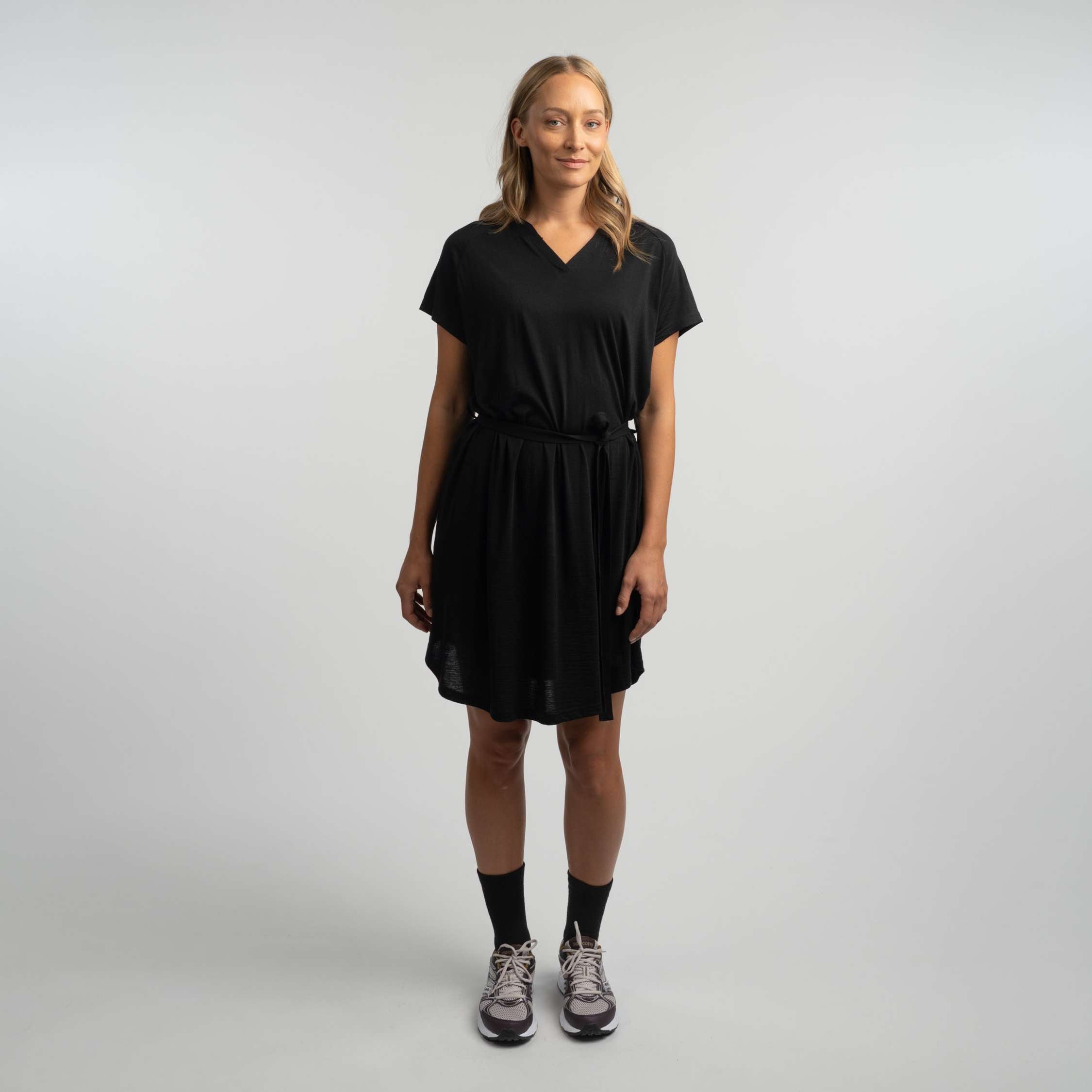 Robe en mérinos Malva W - noir