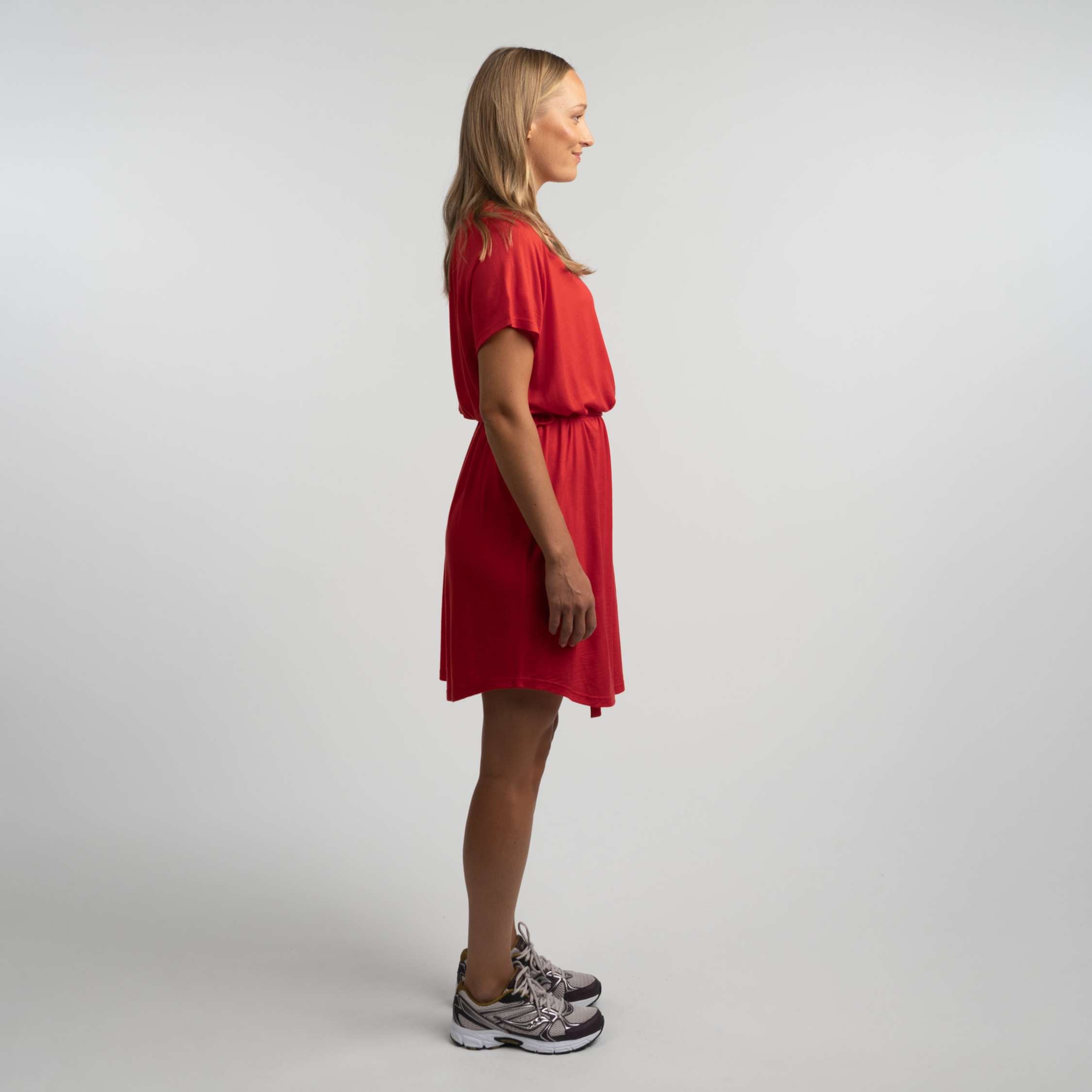 Robe en mérinos Malva W - rouge coquelicot