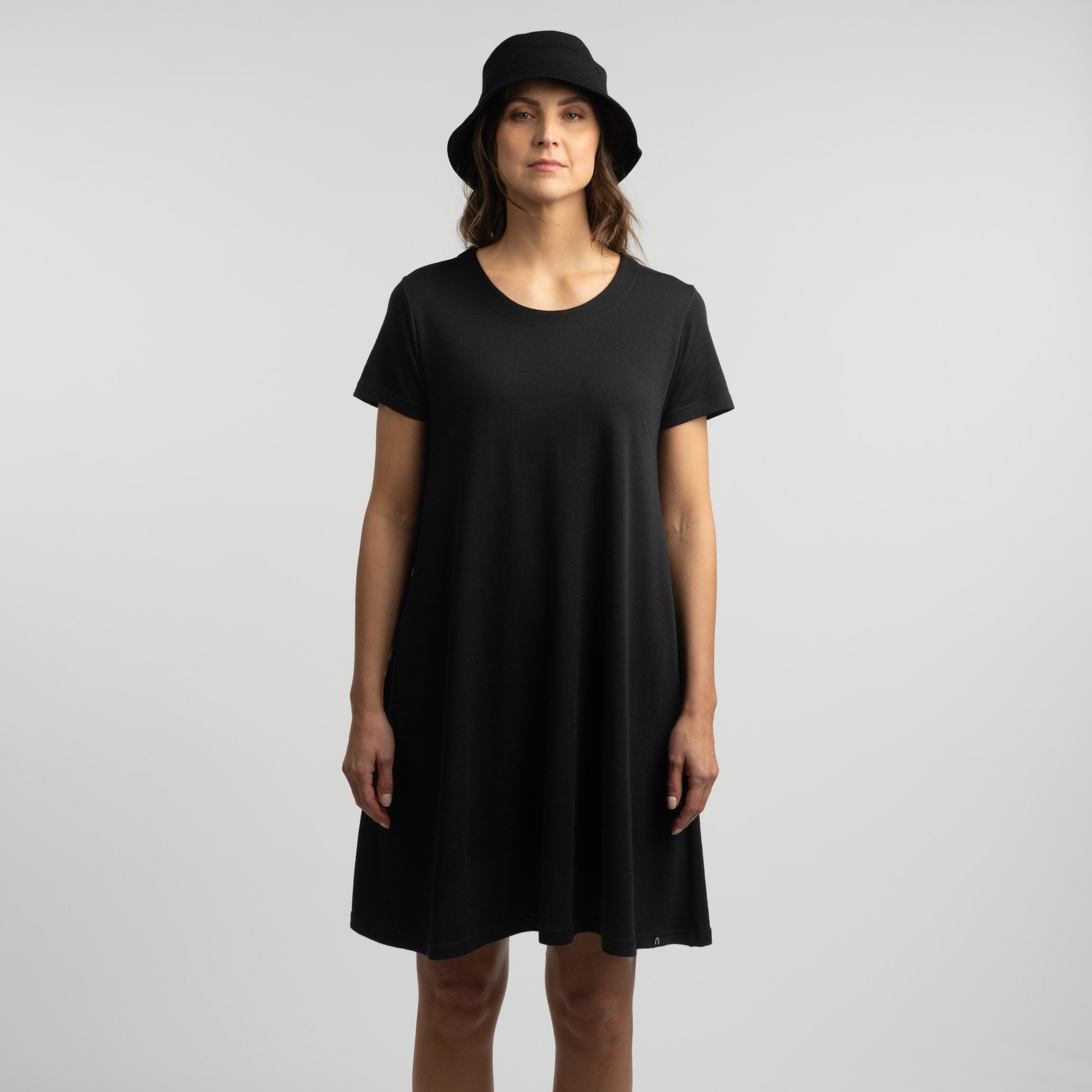 Robe en mérinos Rea W - noire