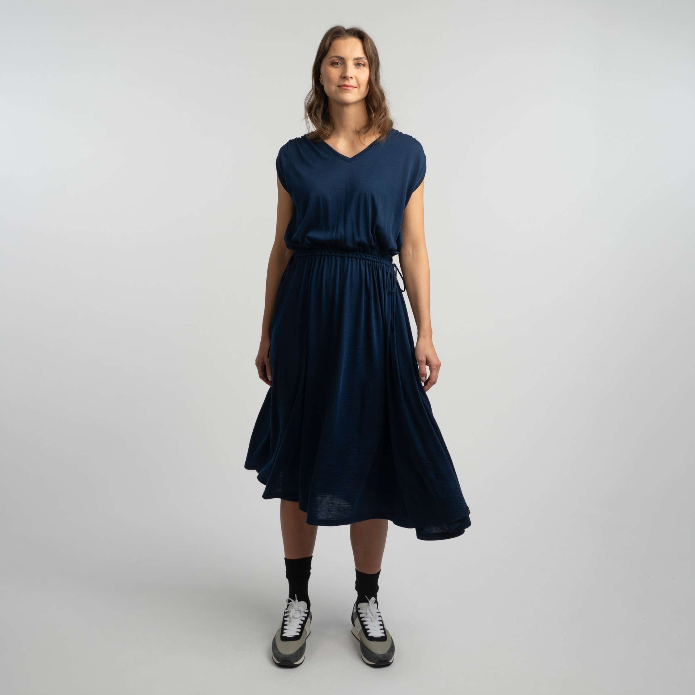 Robe en mérinos Iris W - myrtille foncé