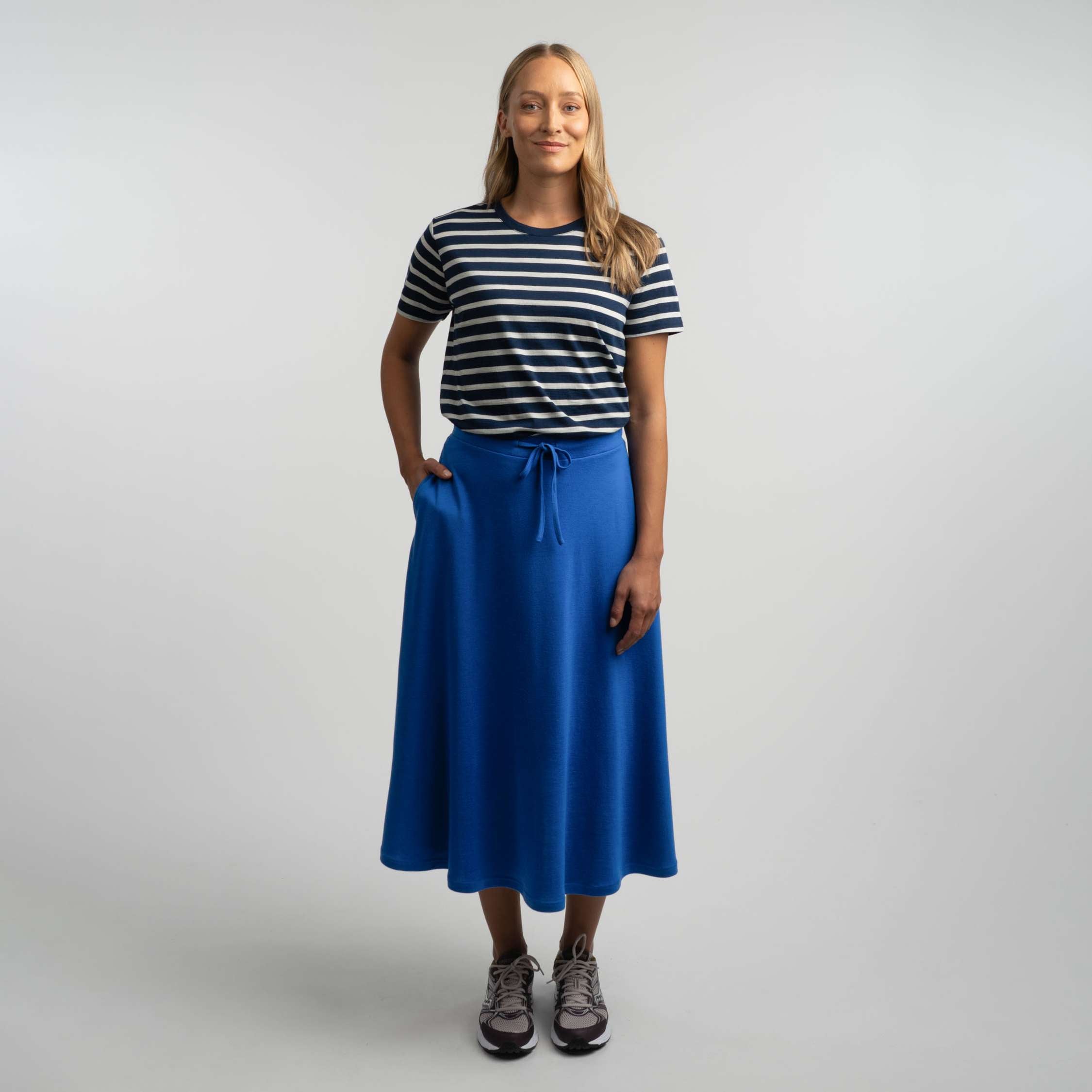 Jupe Nelli en mérinos pour femme - bleu atlantic