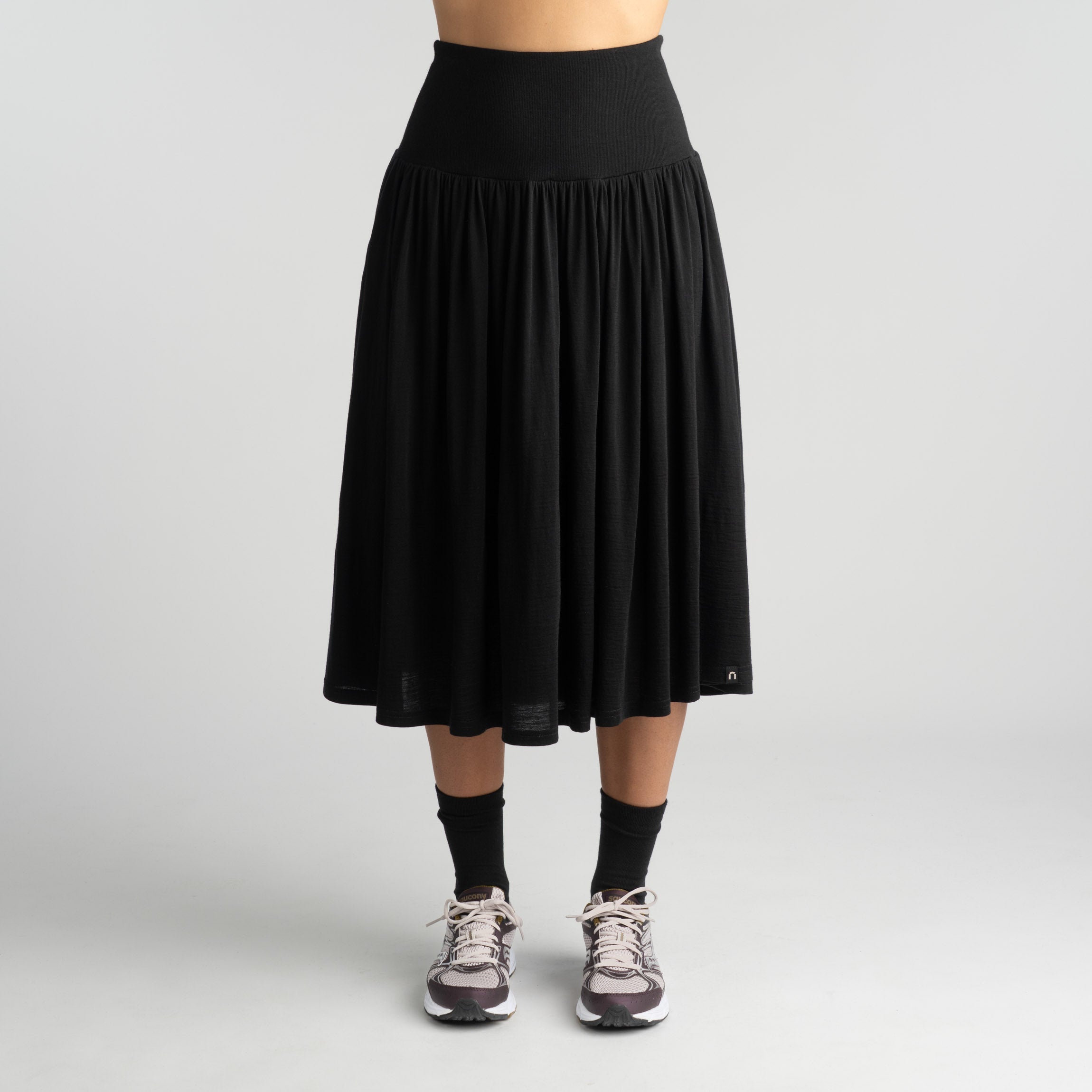 Jupe en mérinos Laila W - noir