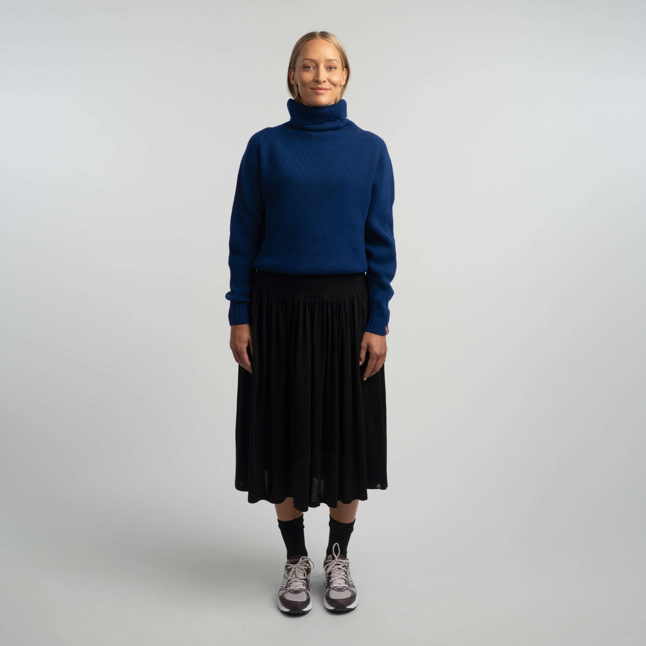 Jupe en mérinos Laila W - noir