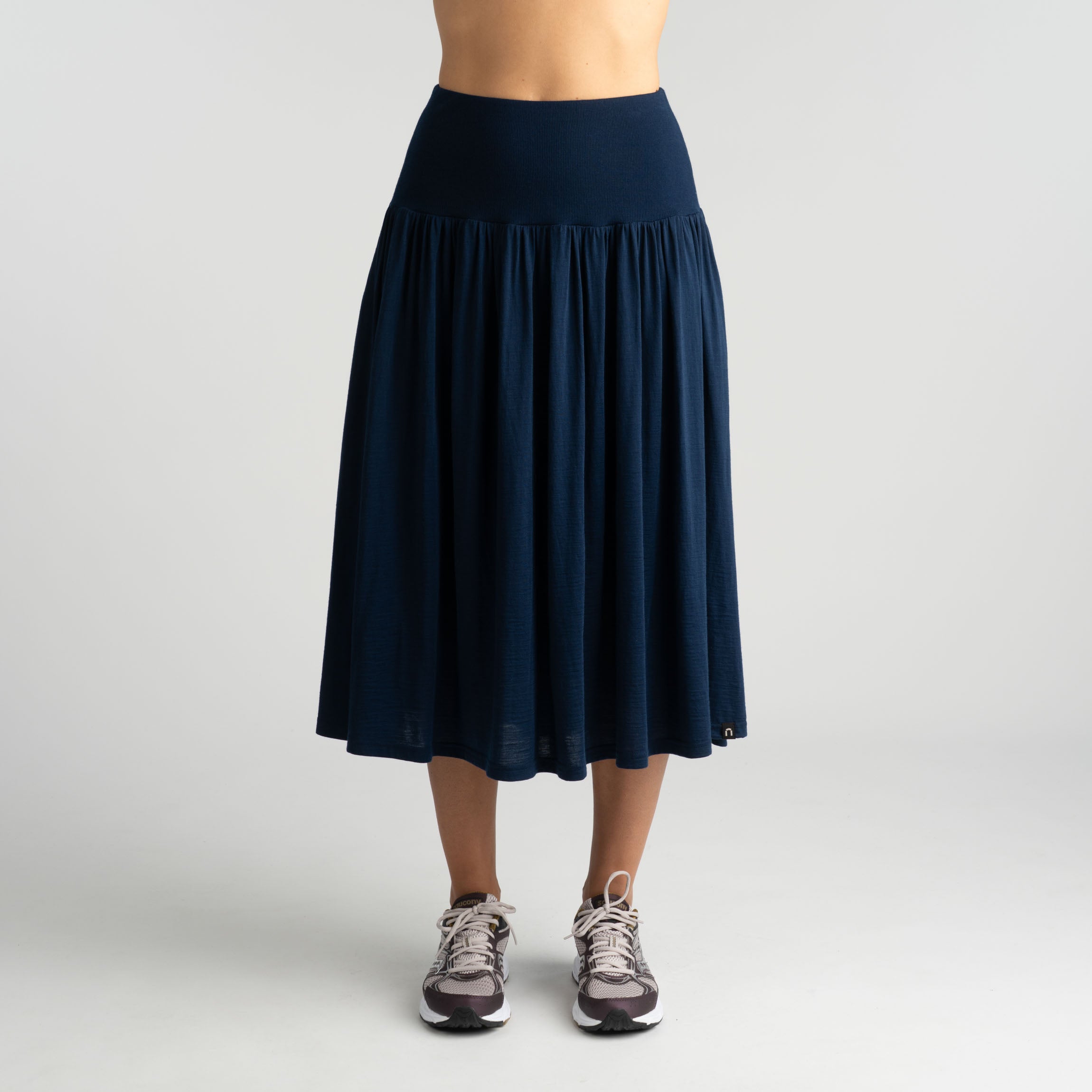 Jupe en mérinos Laila W - myrtille foncé