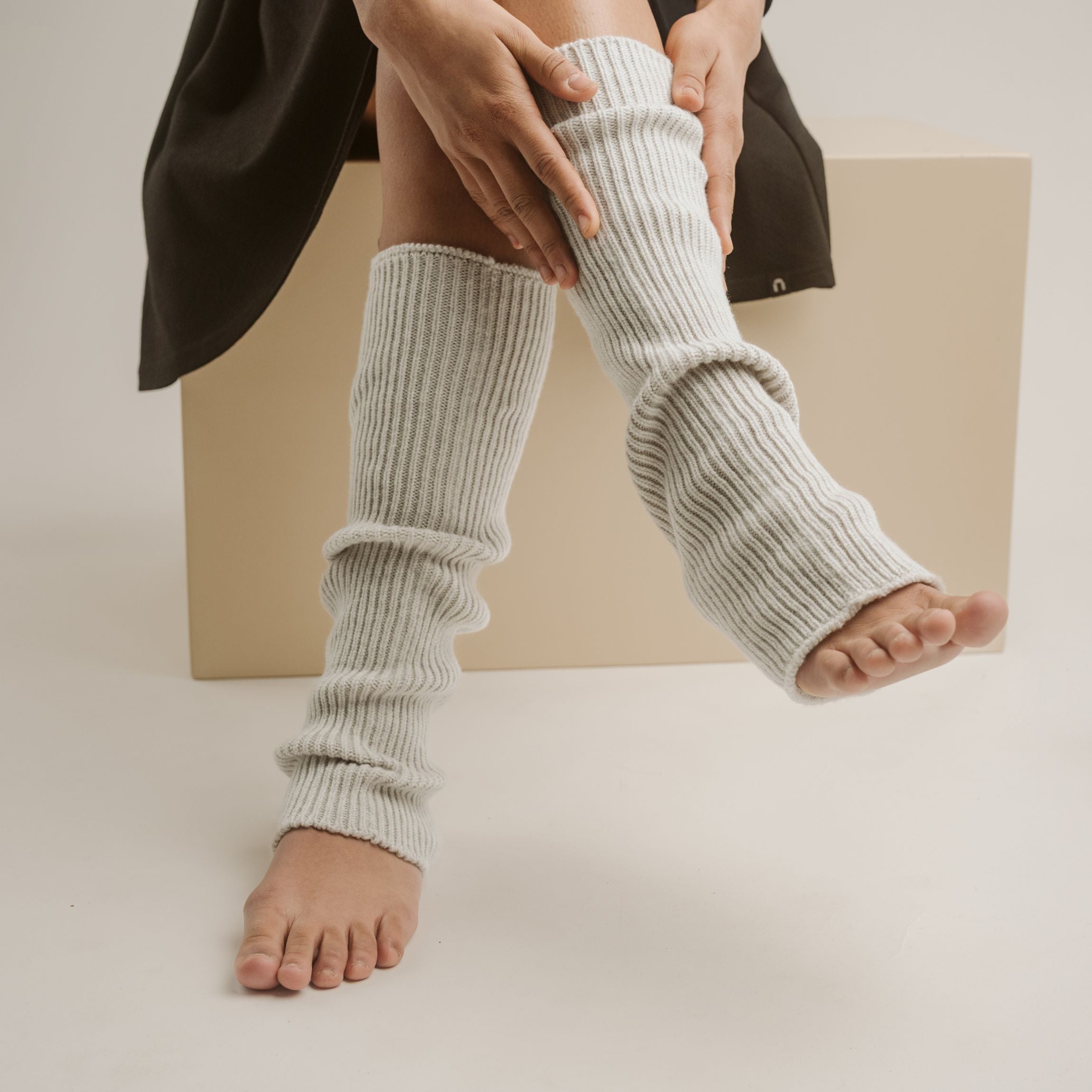 Saaga merino säärystimet - puuronharmaa