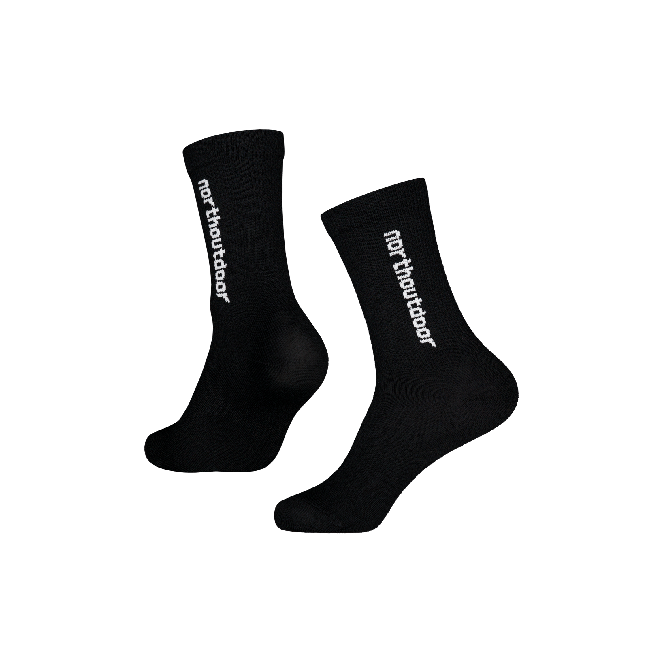 All day merino tennissokken logo UNI - Zwart | natuurwit