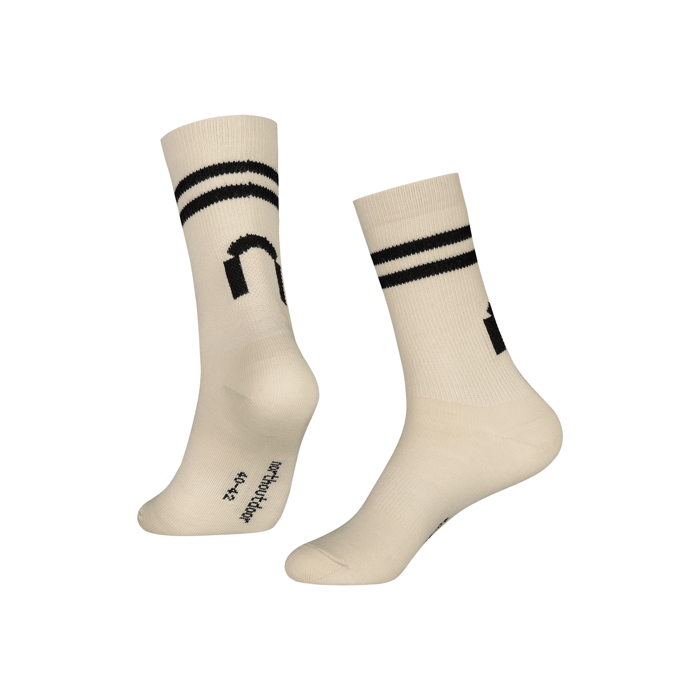 All day merinotennissukat stripe - manteli | musta