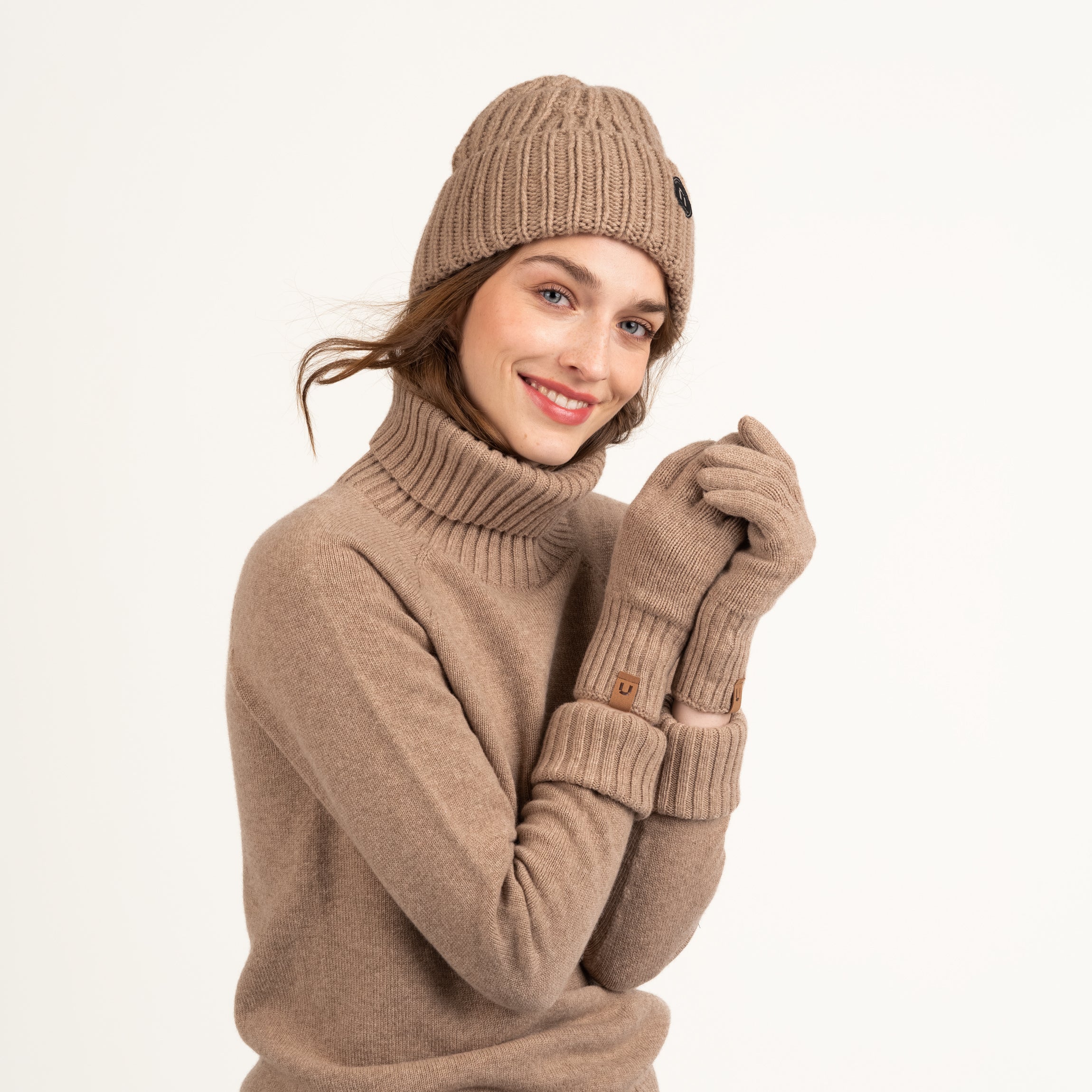 Kevo Merinohandschuhe - lattebraun