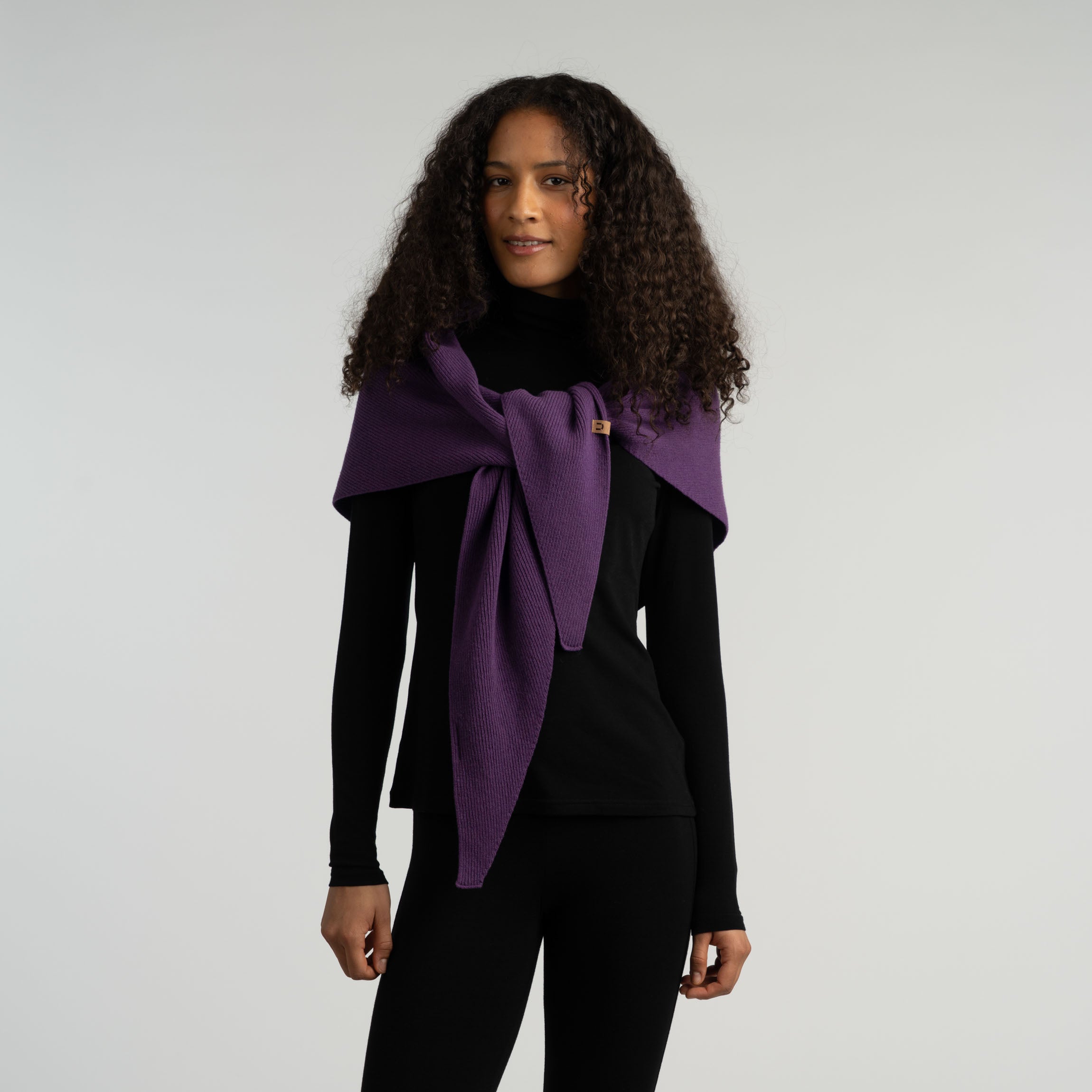 Lumo écharpe triangulaire en mérinos UNI - violet doux