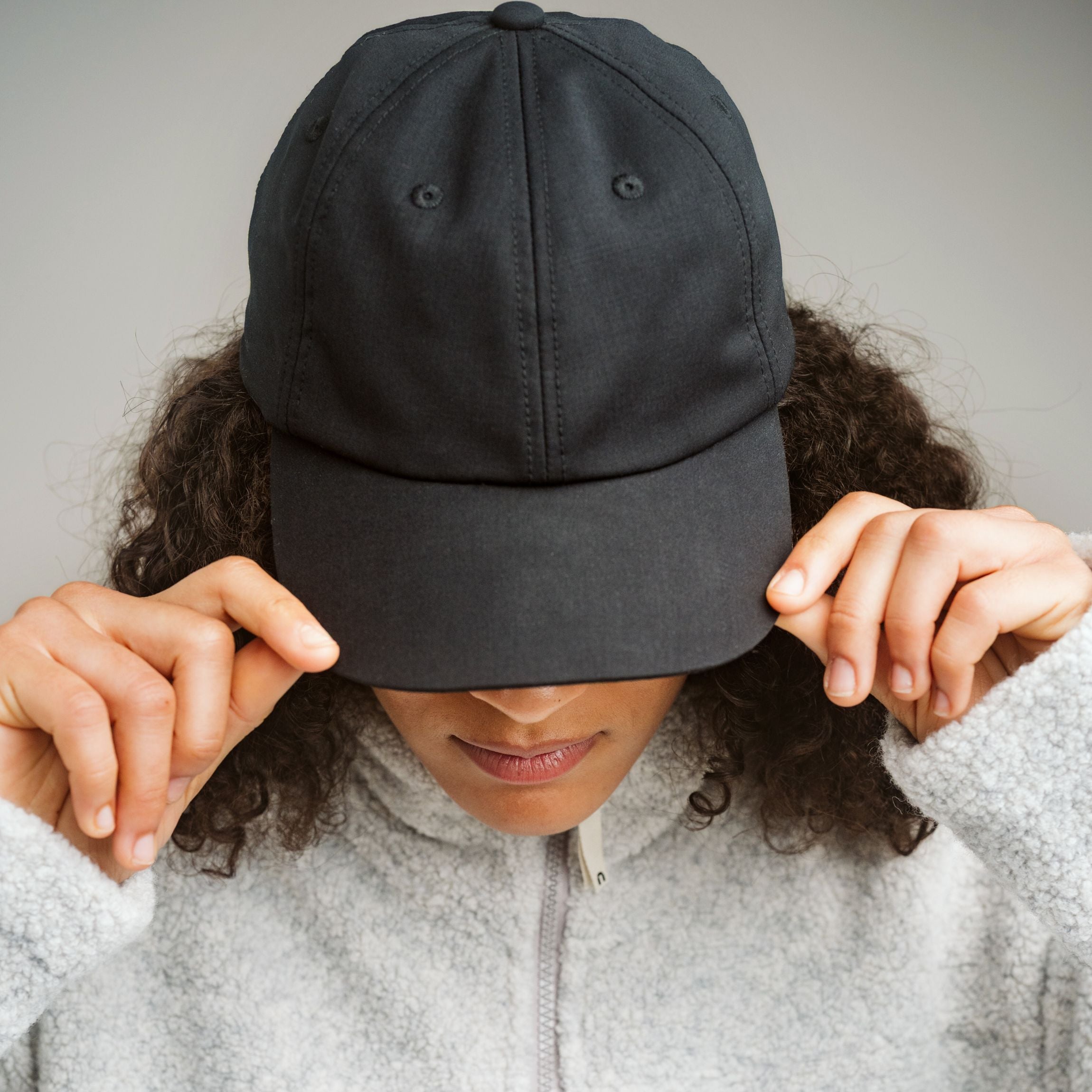 Cappellino da baseball in merino River - nero