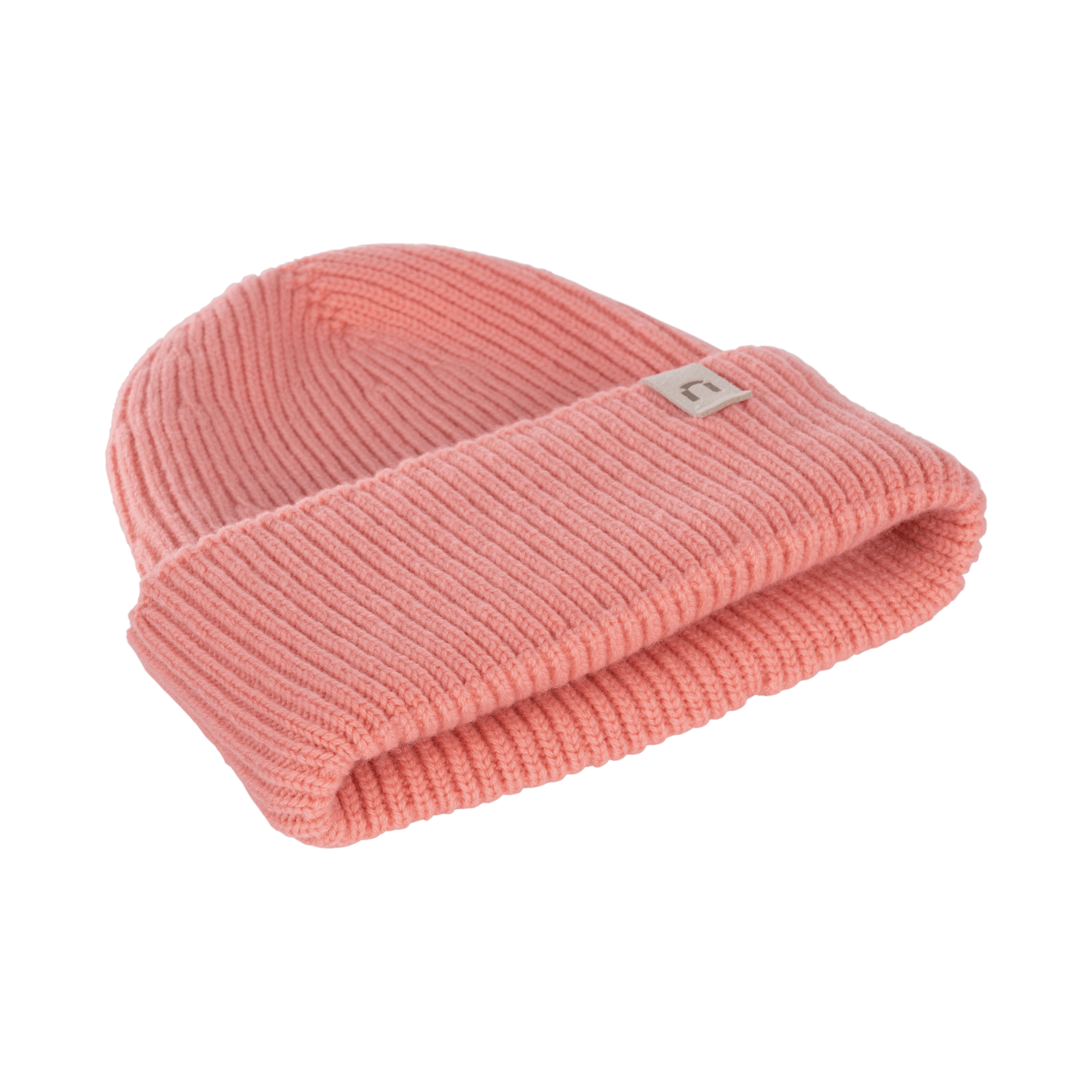 Bonnet en mérinos Huuru - corail clair