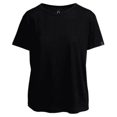 All day 150 naisten väljä merino t-paita - musta