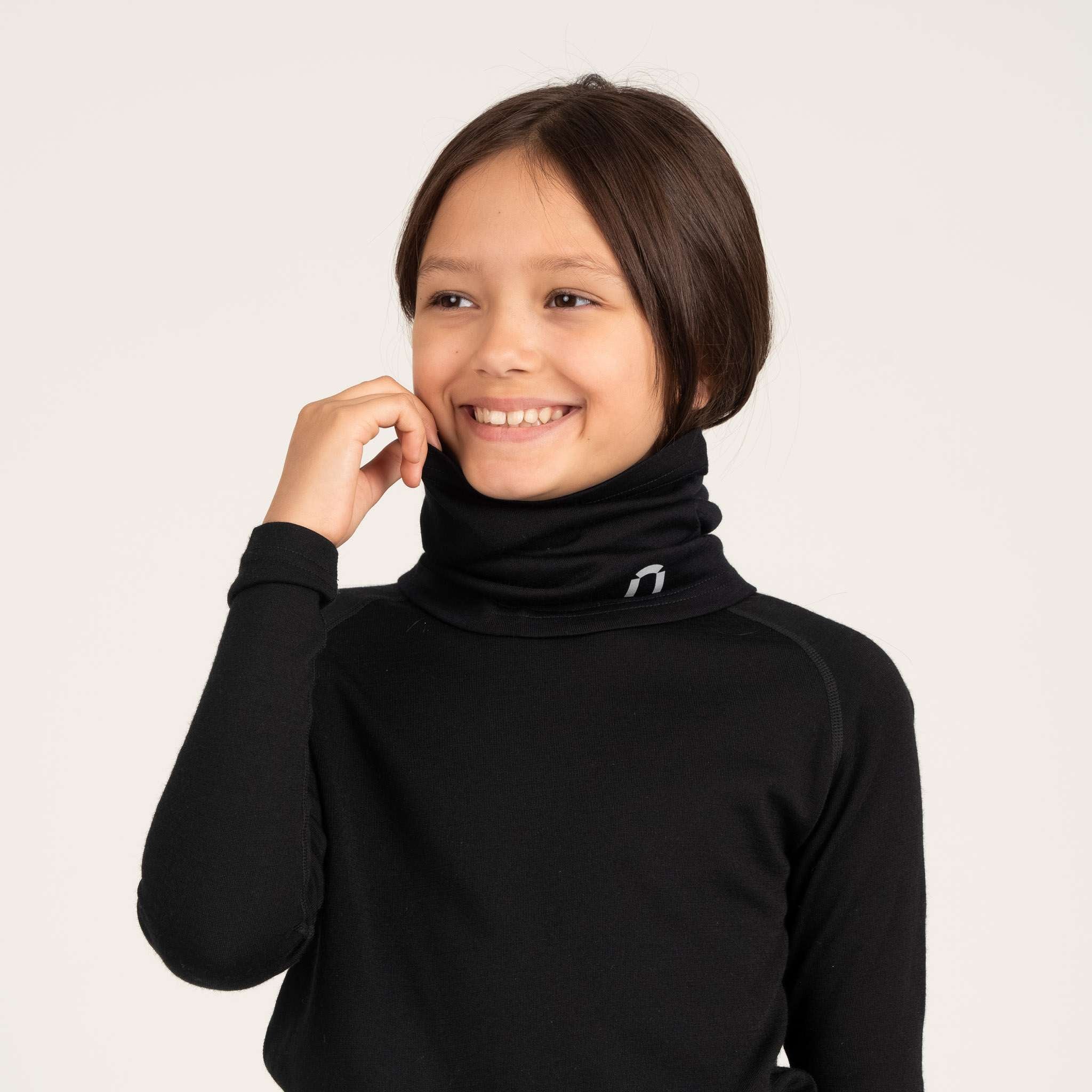 Sensitive 225 lasten merino tuubihuivi - musta