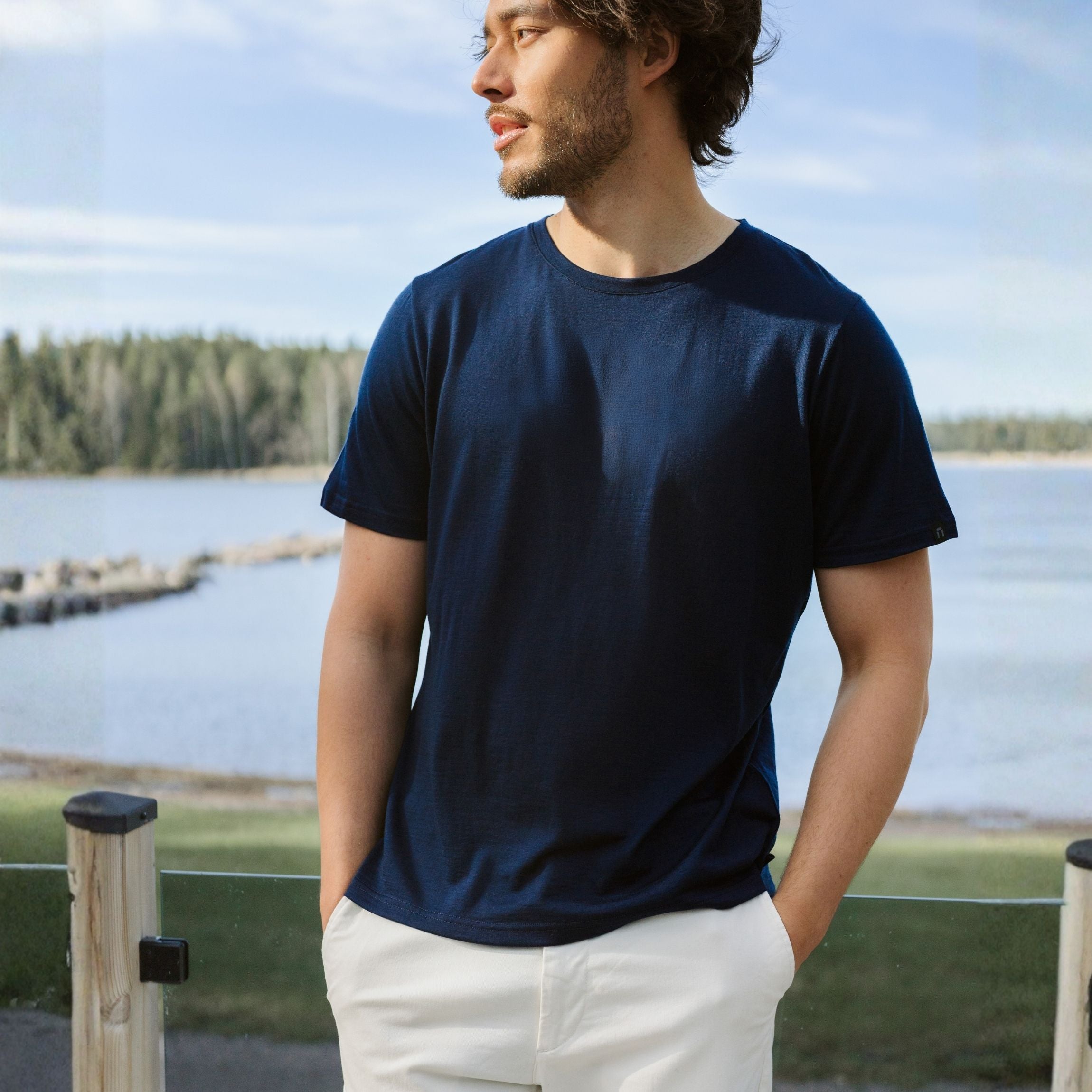 Liam merino T-shirt - donker bosbes 