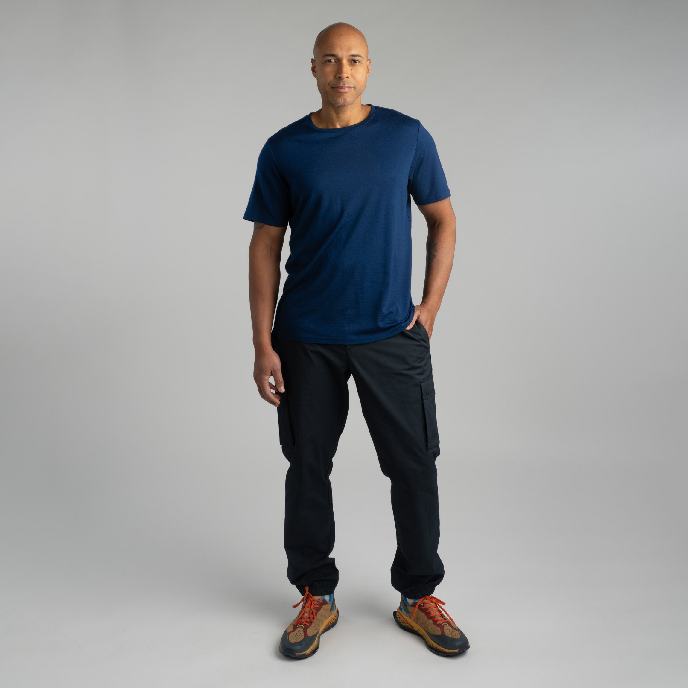 Liam merino T-paita - tumma mustikka