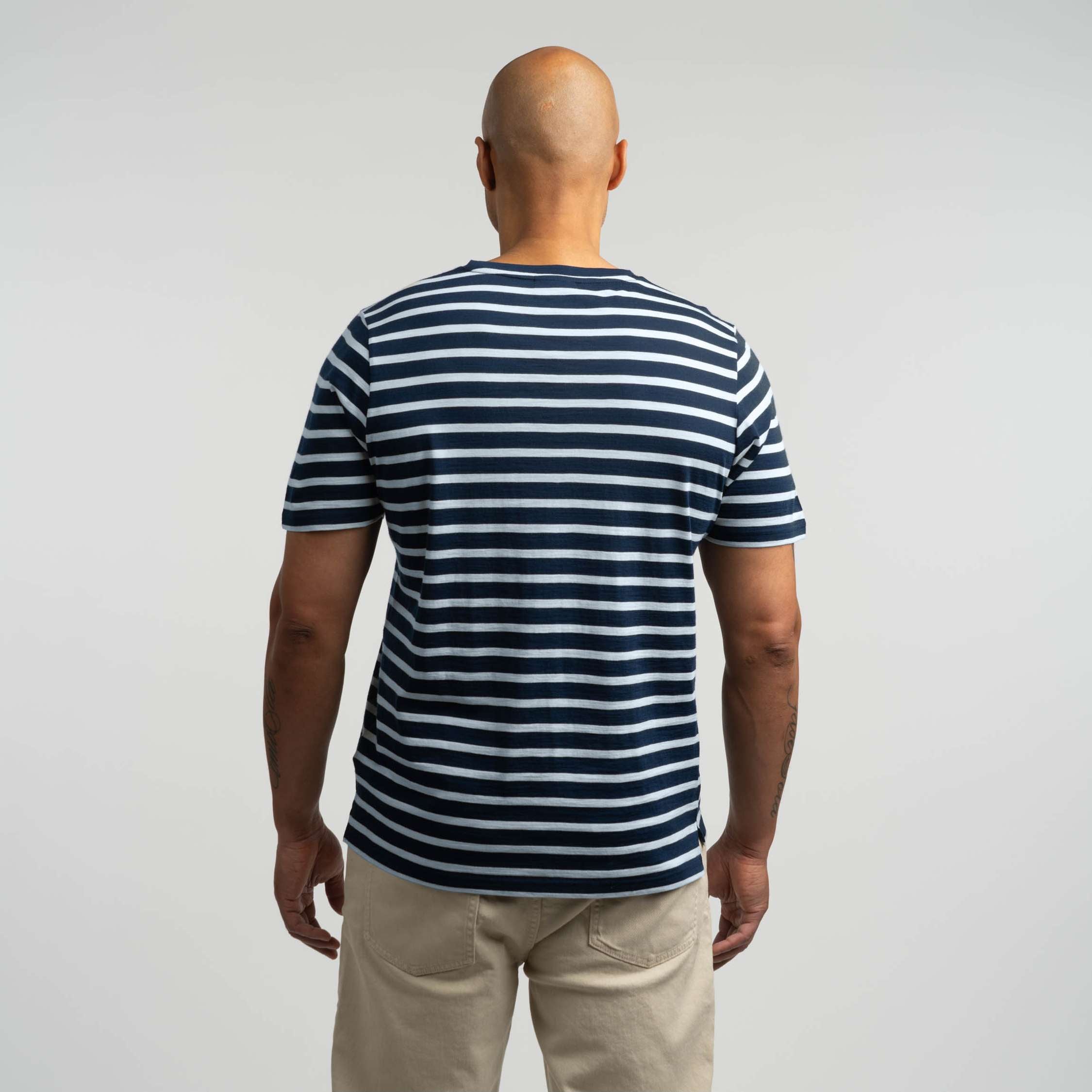 Liam merino T-paita M - tumma mustikka | vaaleansininen