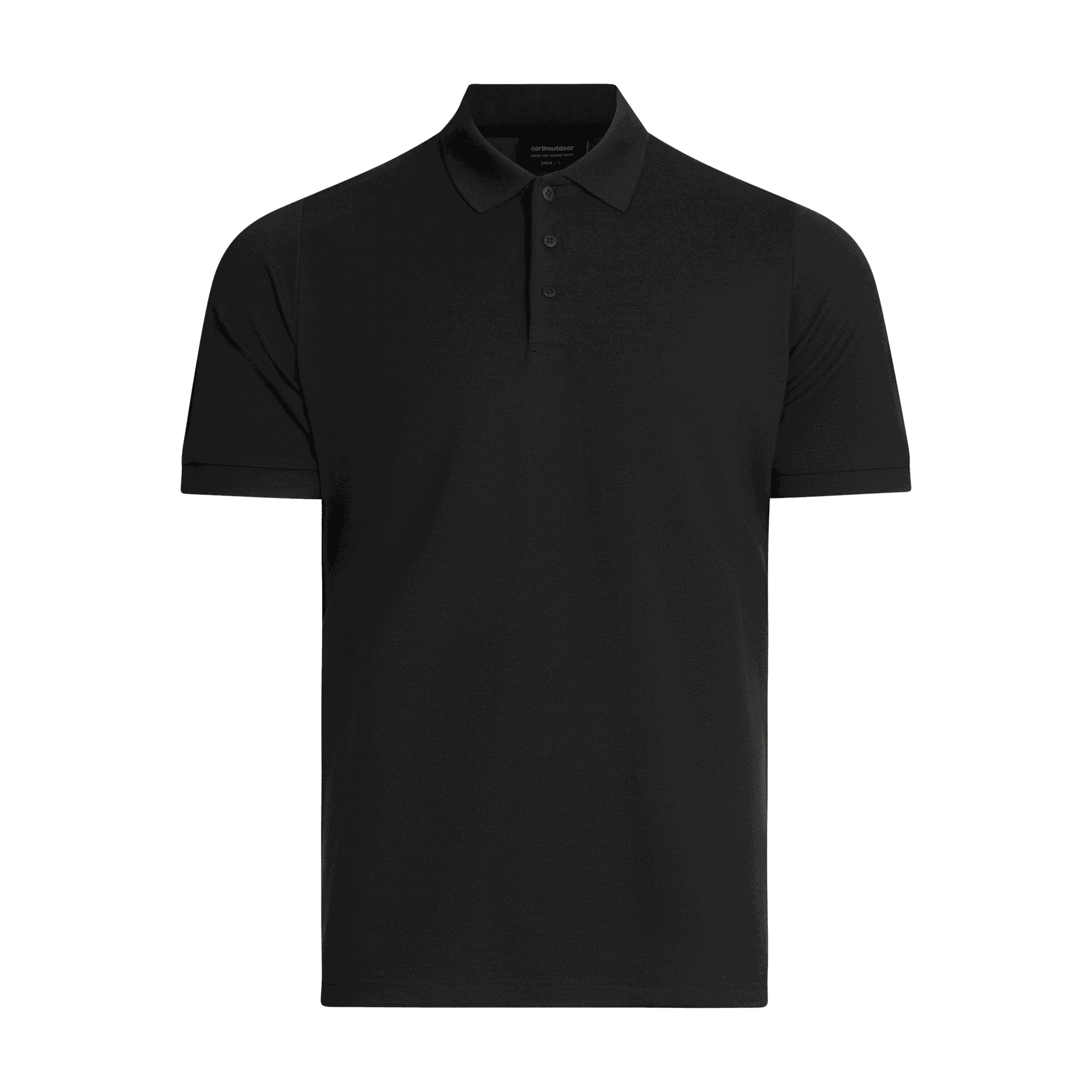 Ezra merino pique shirt M - granite grey 