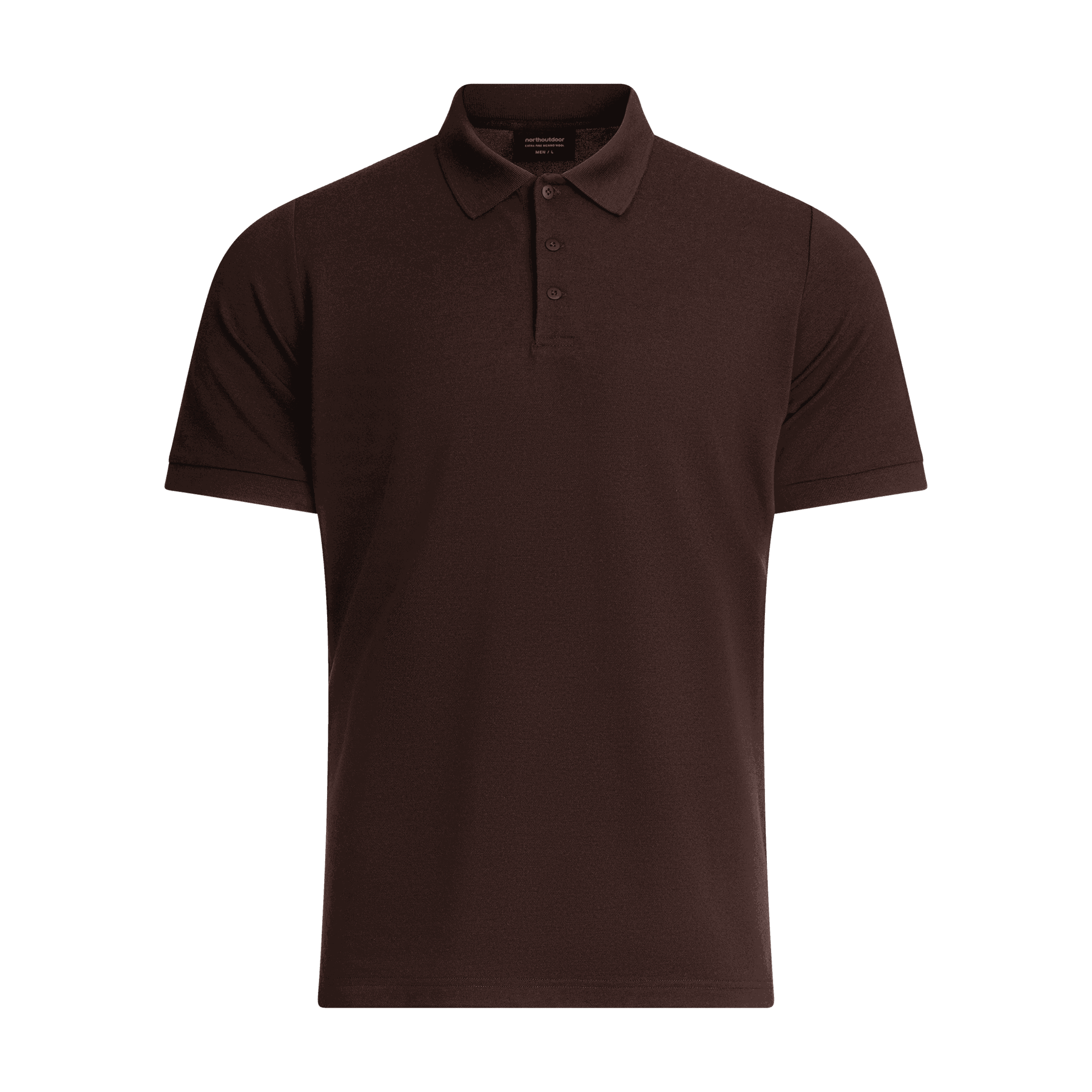 Ezra merino piqué shirt M - chocolate 