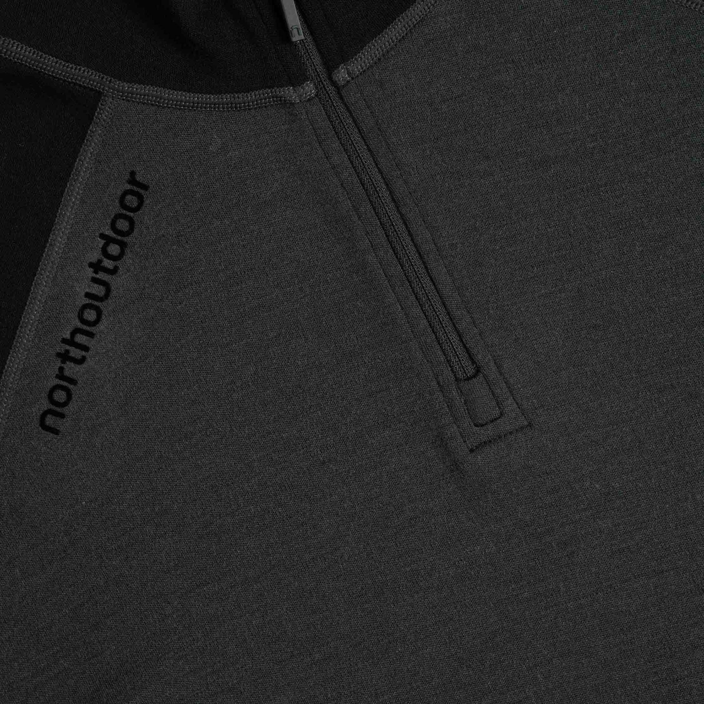 Arctic 260 miesten välikerroksen merino vetoketjupoolo Terrain - graniitinharmaa | musta