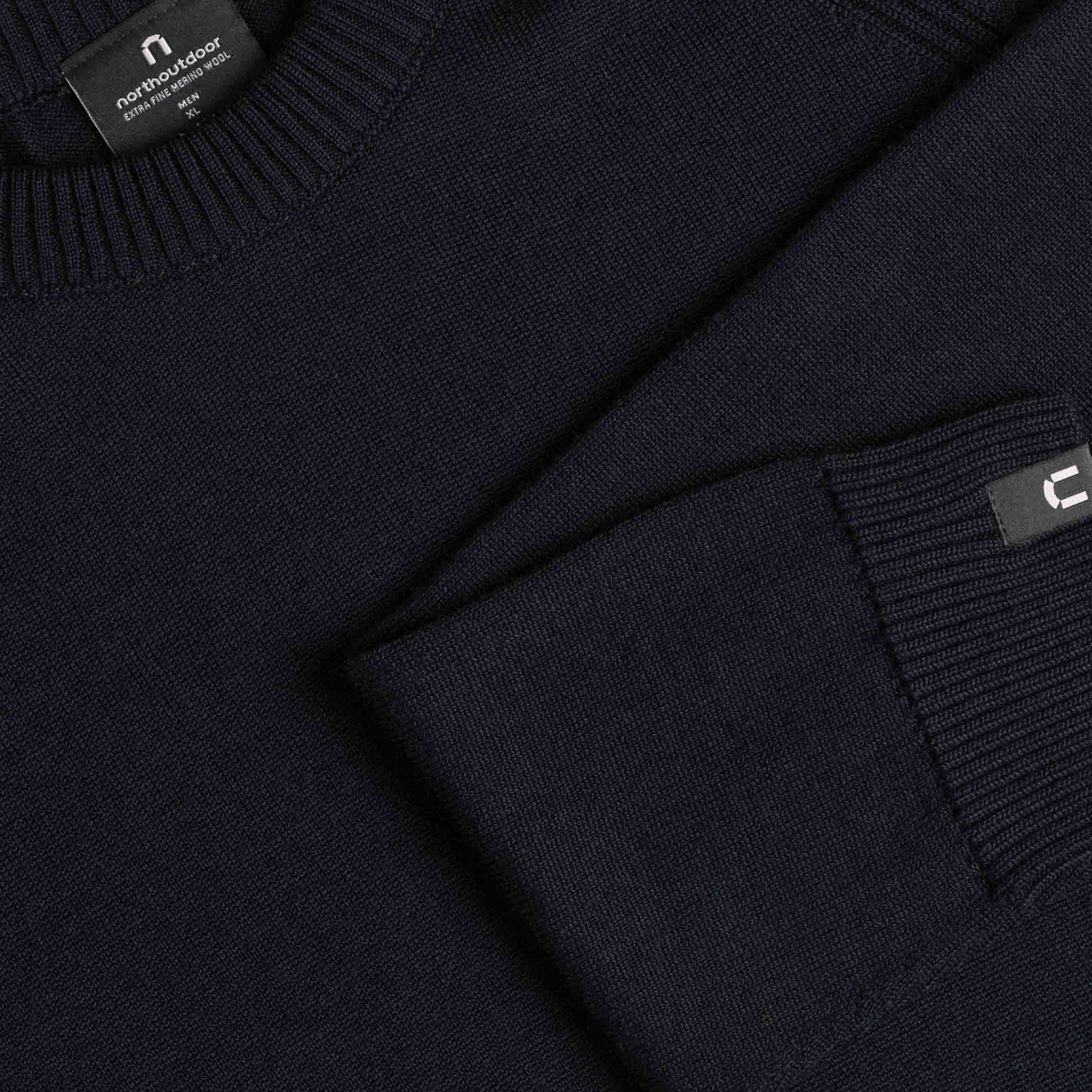 Hohka miesten merinoneulepusero - hiilenmusta