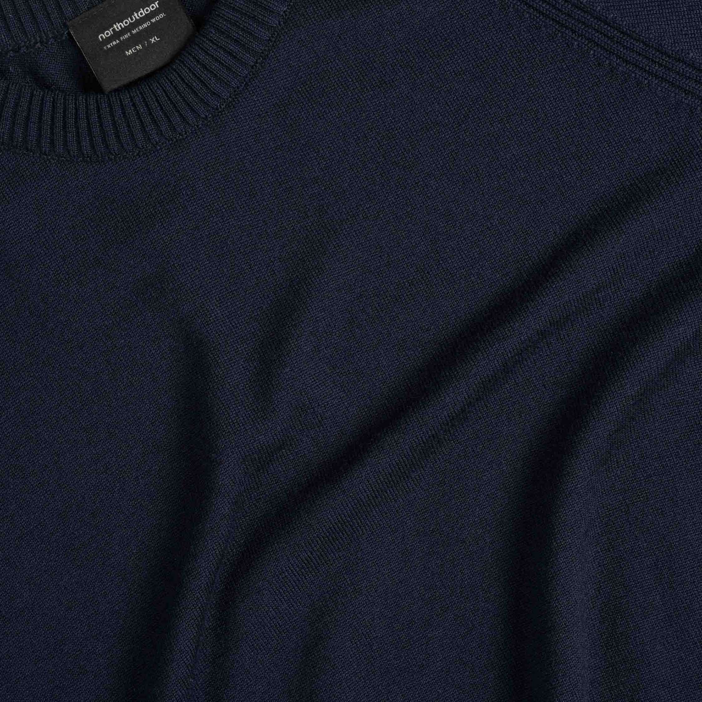 Hohka miesten merinoneulepusero - sinimusta