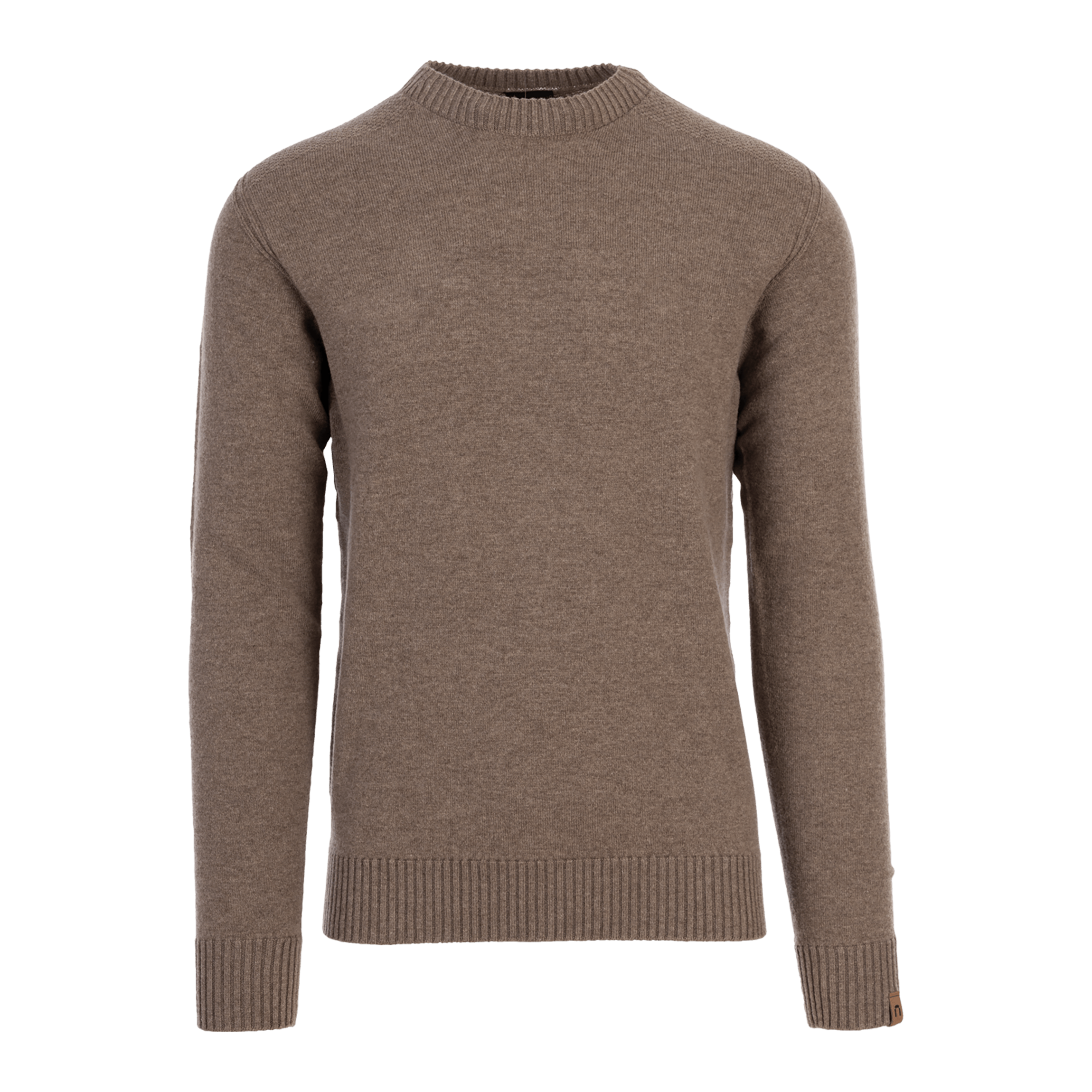 Kuru miesten merinoneulepusero - kivenruskea
