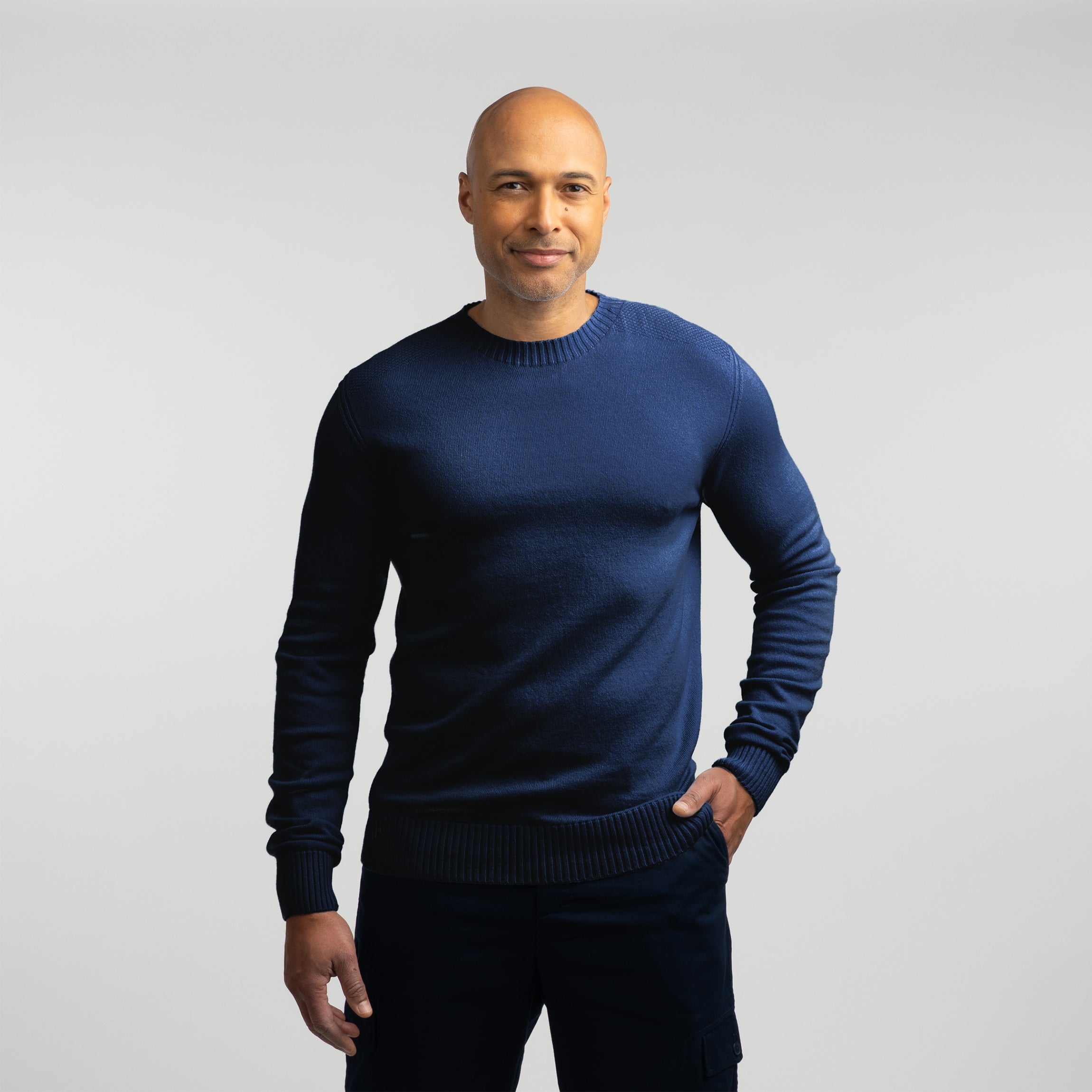 Pull en laine mérinos pour homme Kuru - bleu nuit 