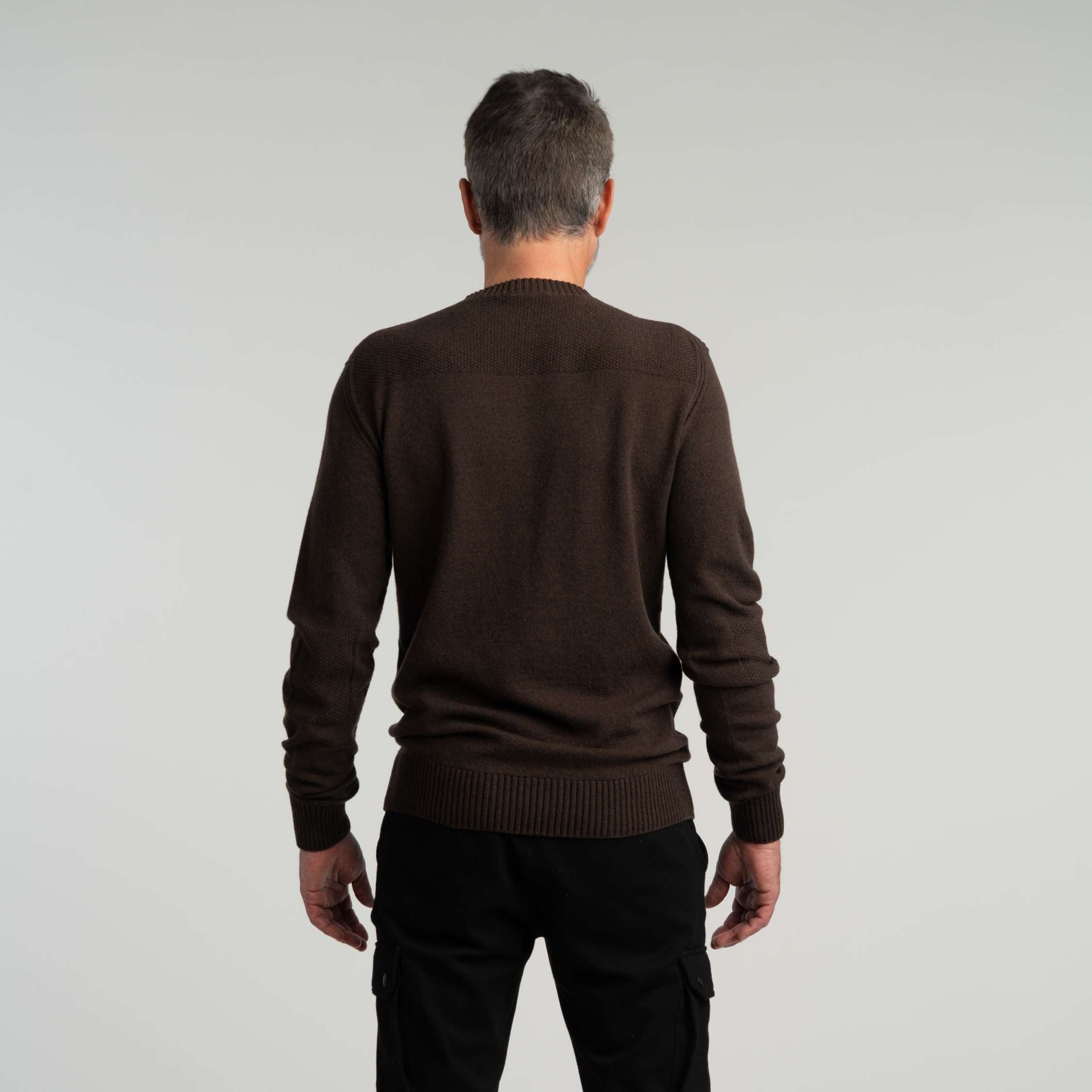 Pull en maille en mérinos Kuru M - café 