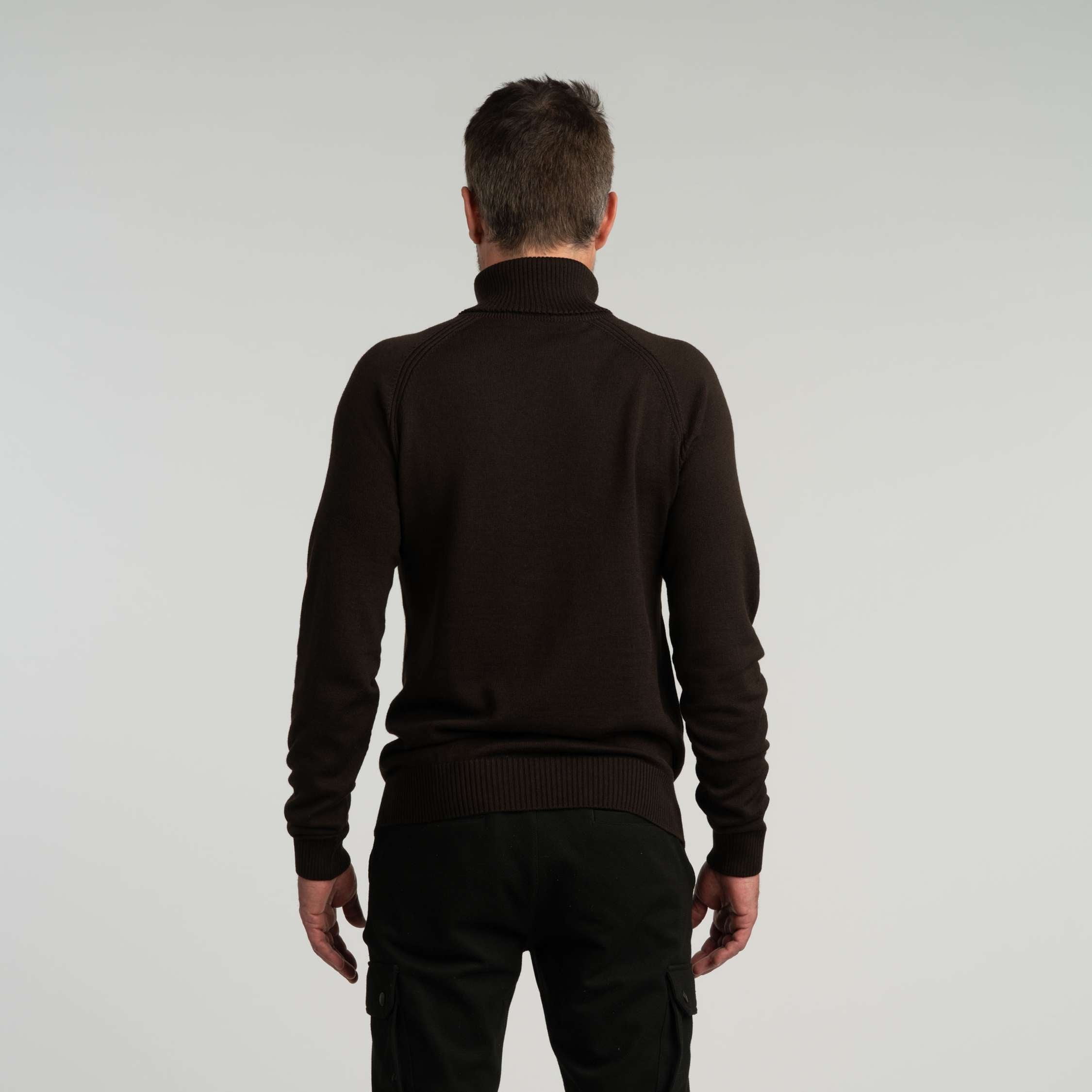 Halla pull en maille mérinos M - cacao foncé 